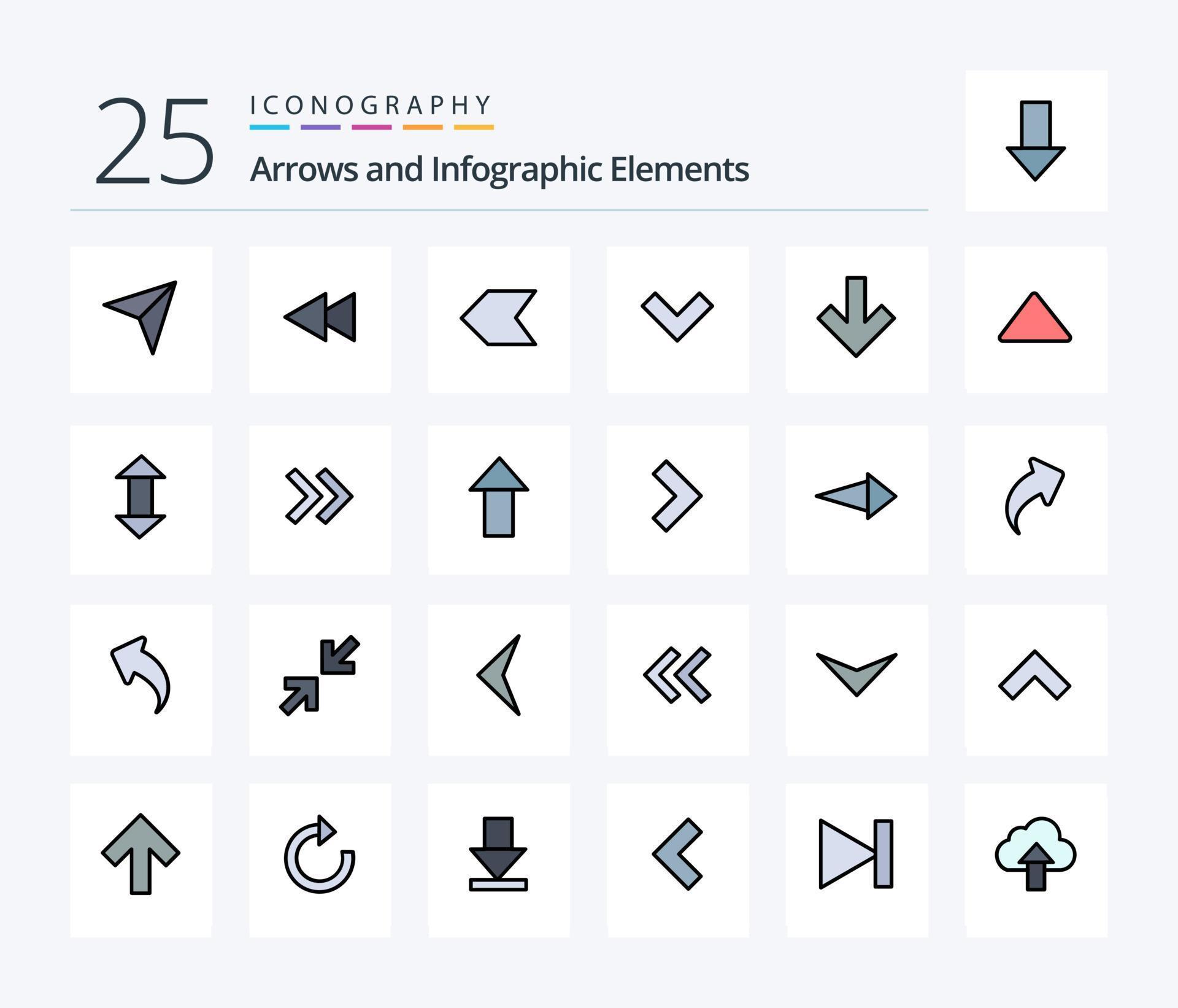 Arrow 25 Line Filled icon pack including video. up. arrow. arrow. down Stock Free