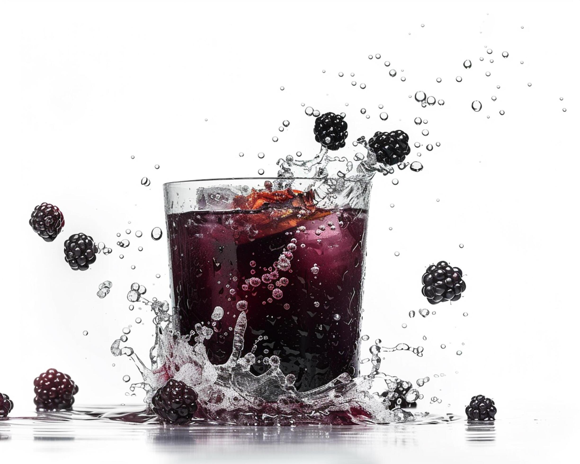 blackberry juice splash Stock Free