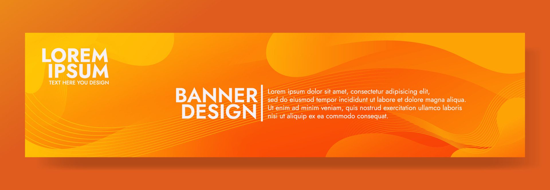 Abstract Orange Fluid Wave Banner Template Free Vector