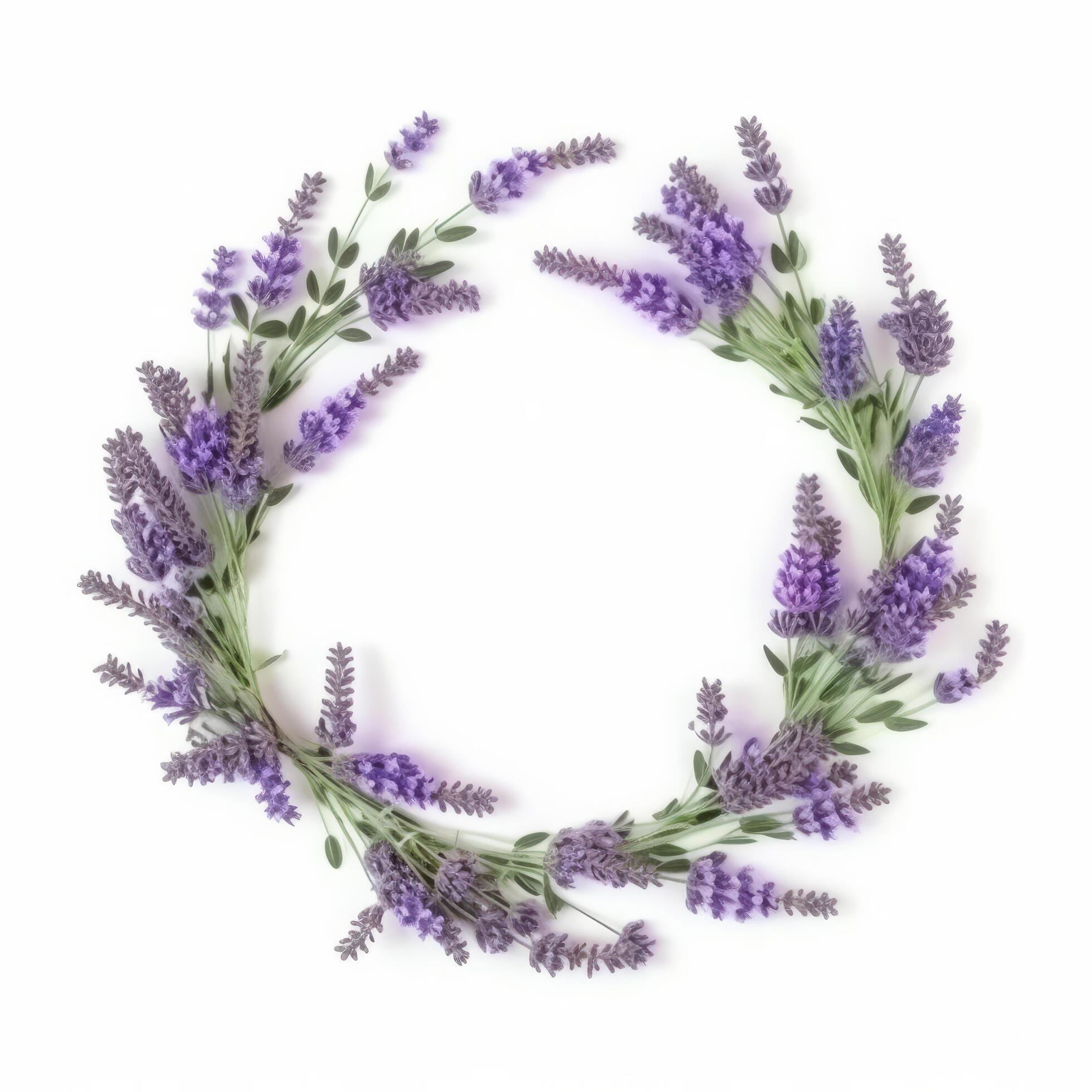 Lavender flower wreath. Illustration Stock Free