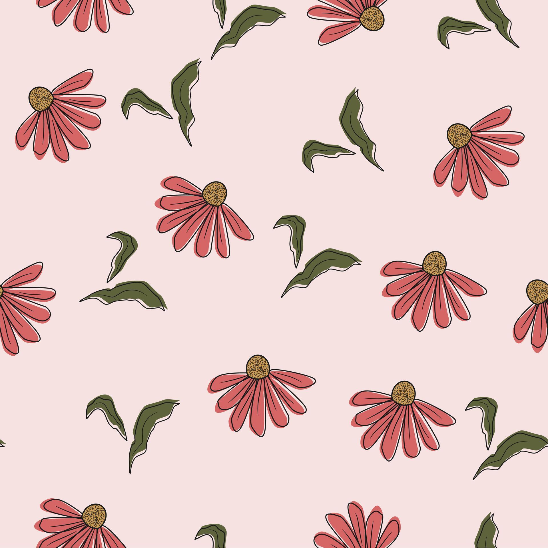 Beautiful daisy flower seamless pattern background Stock Free