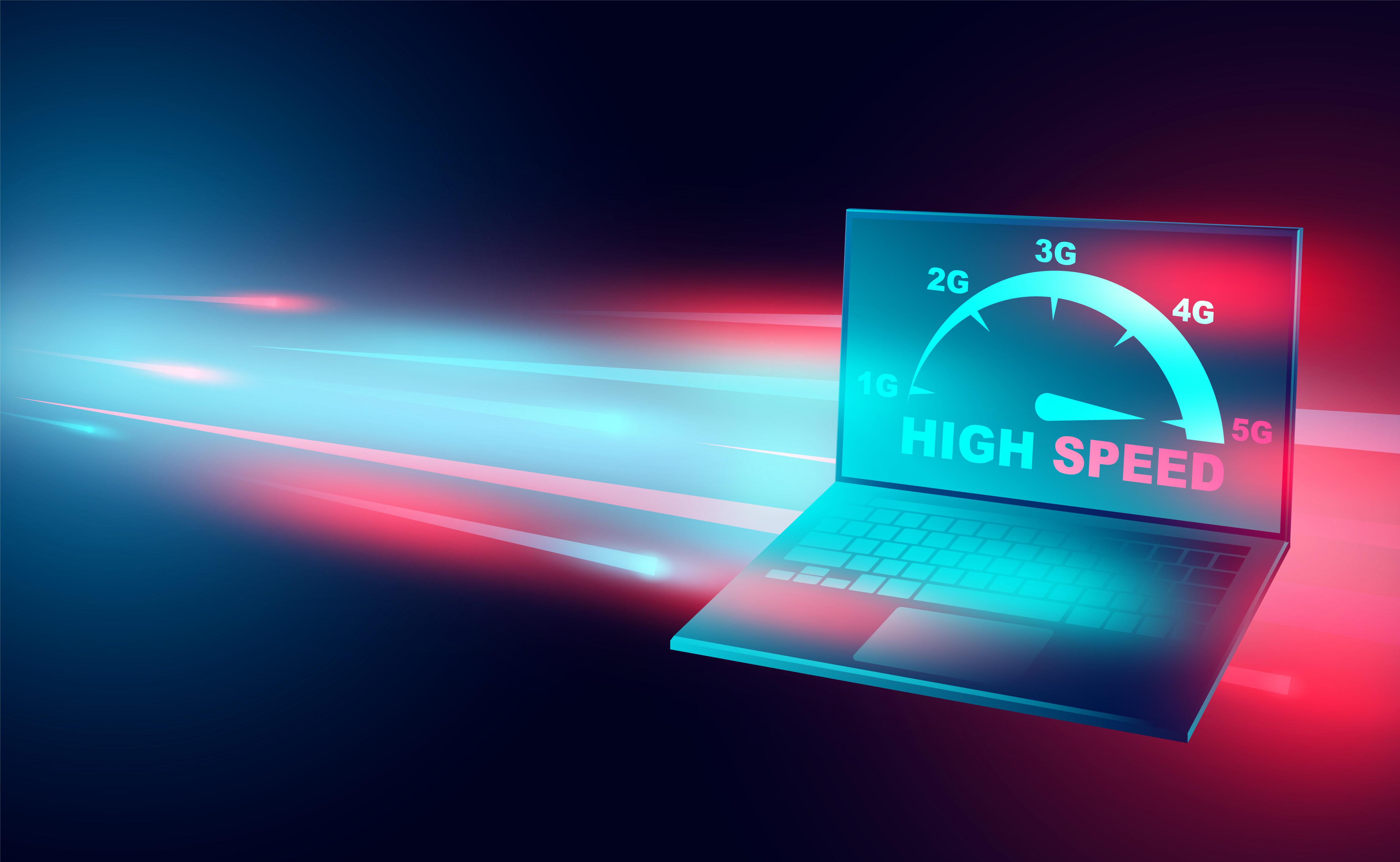 High speed internet technology banner Free Vector