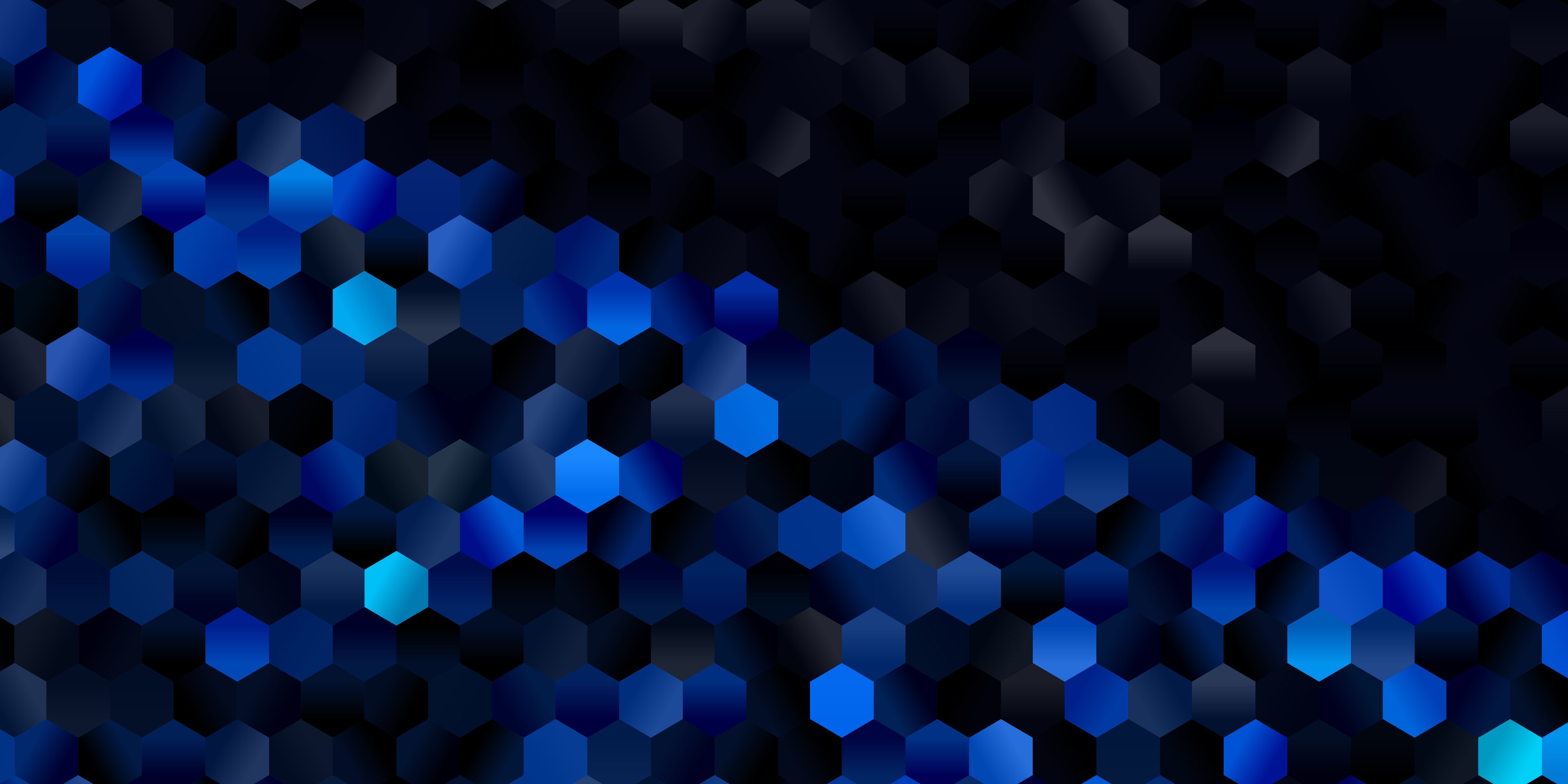 Black and blue hexagonal pattern banner Free Vector