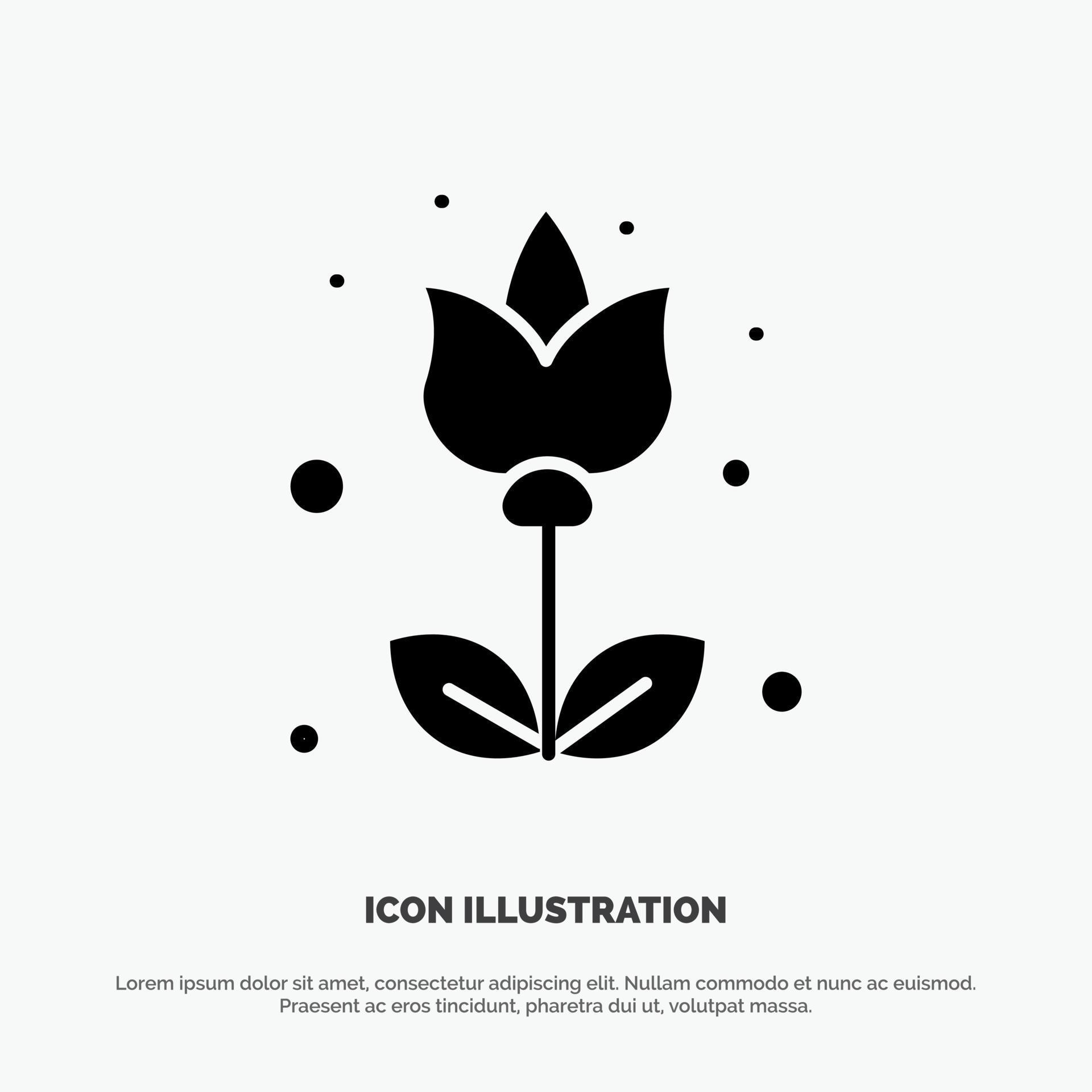 Flower Flora Floral Flower solid Glyph Icon vector Stock Free