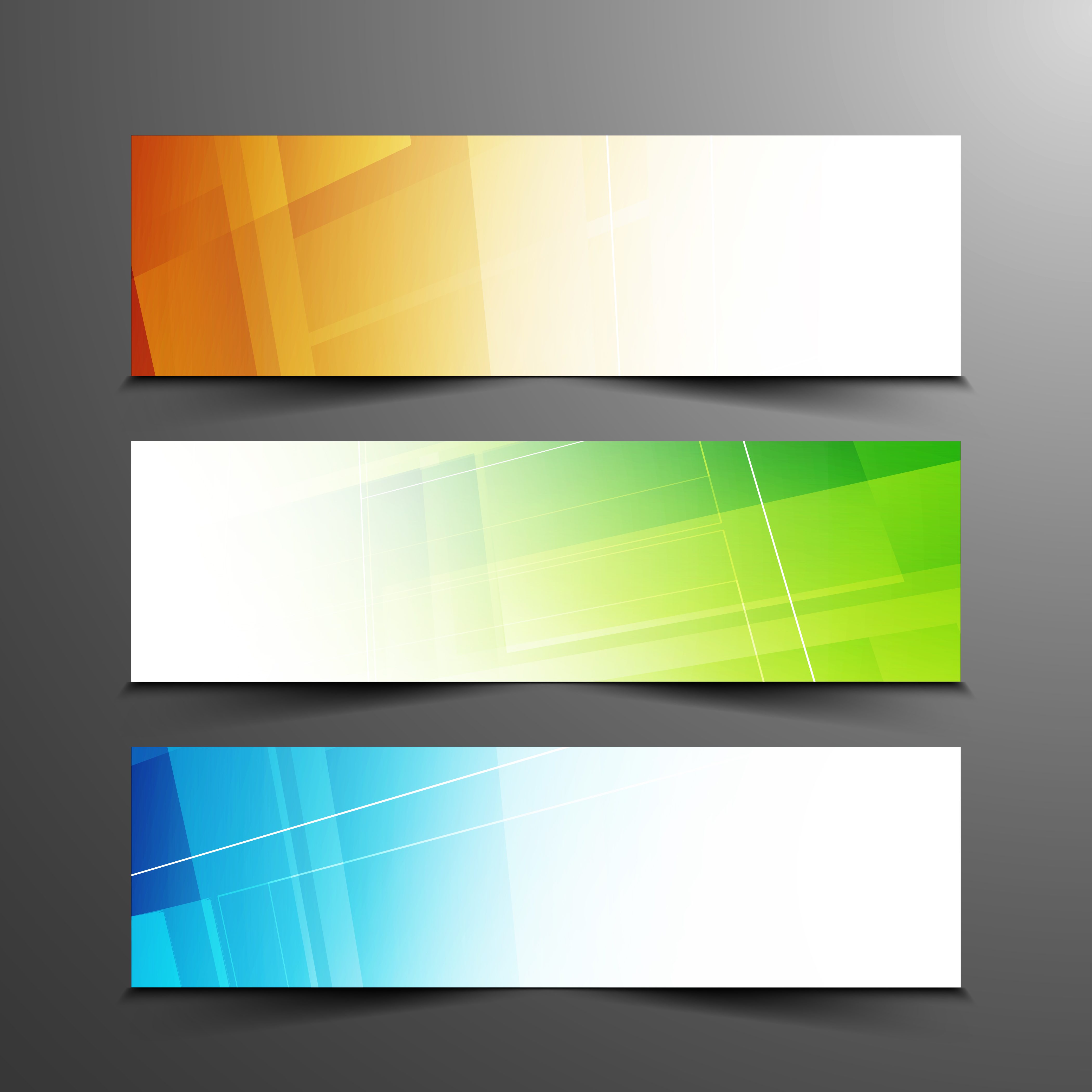 Abstract colorful banners set Free Vector