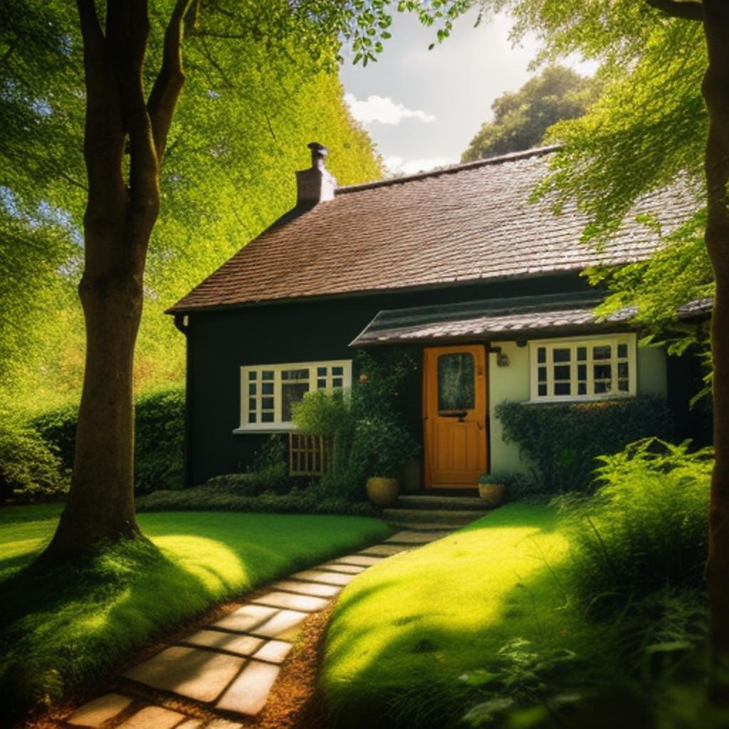 Cosy cottage under foliage, by @ai_generated