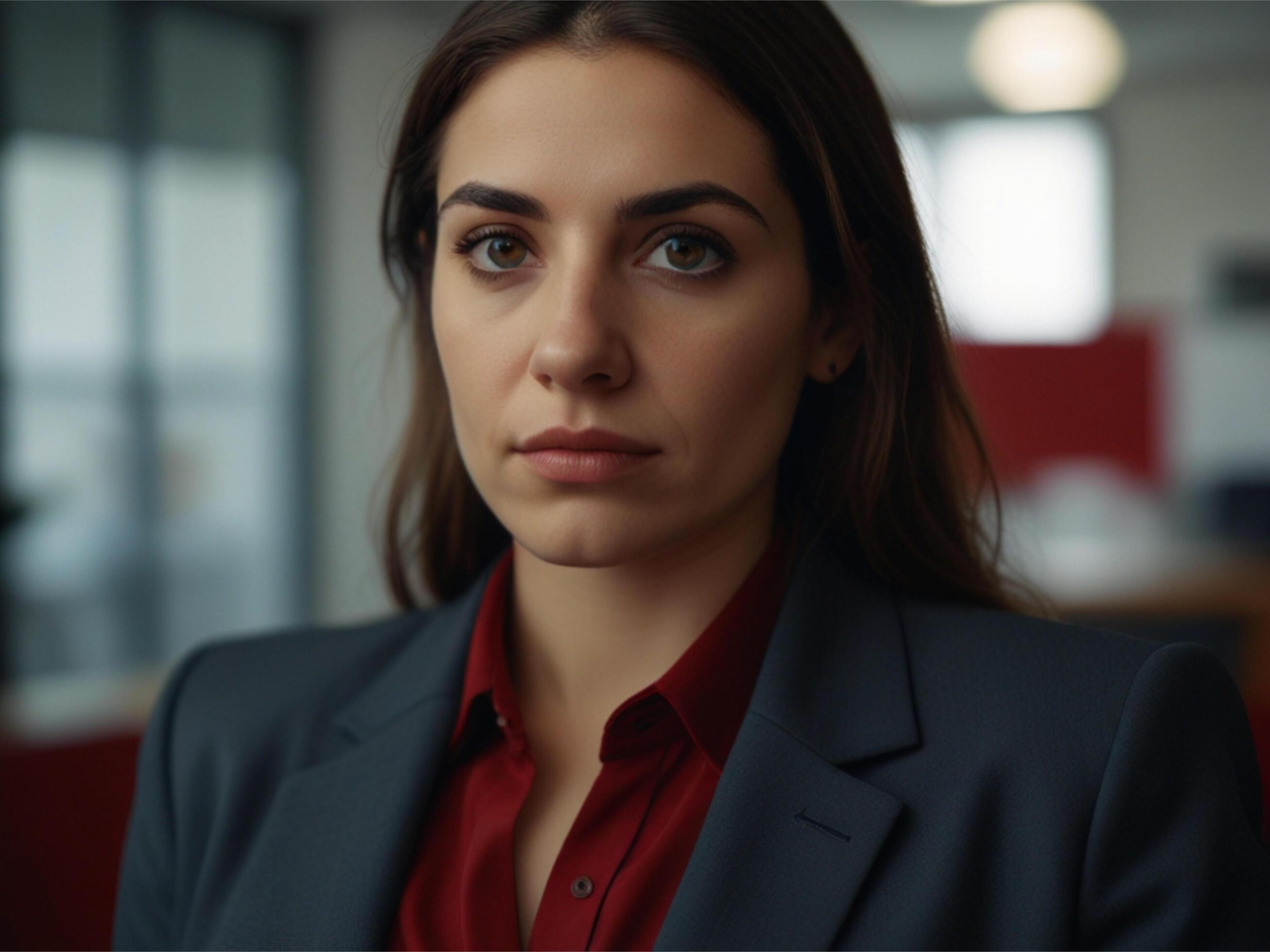 Beautiful Business woman in Red Suit Stock Free