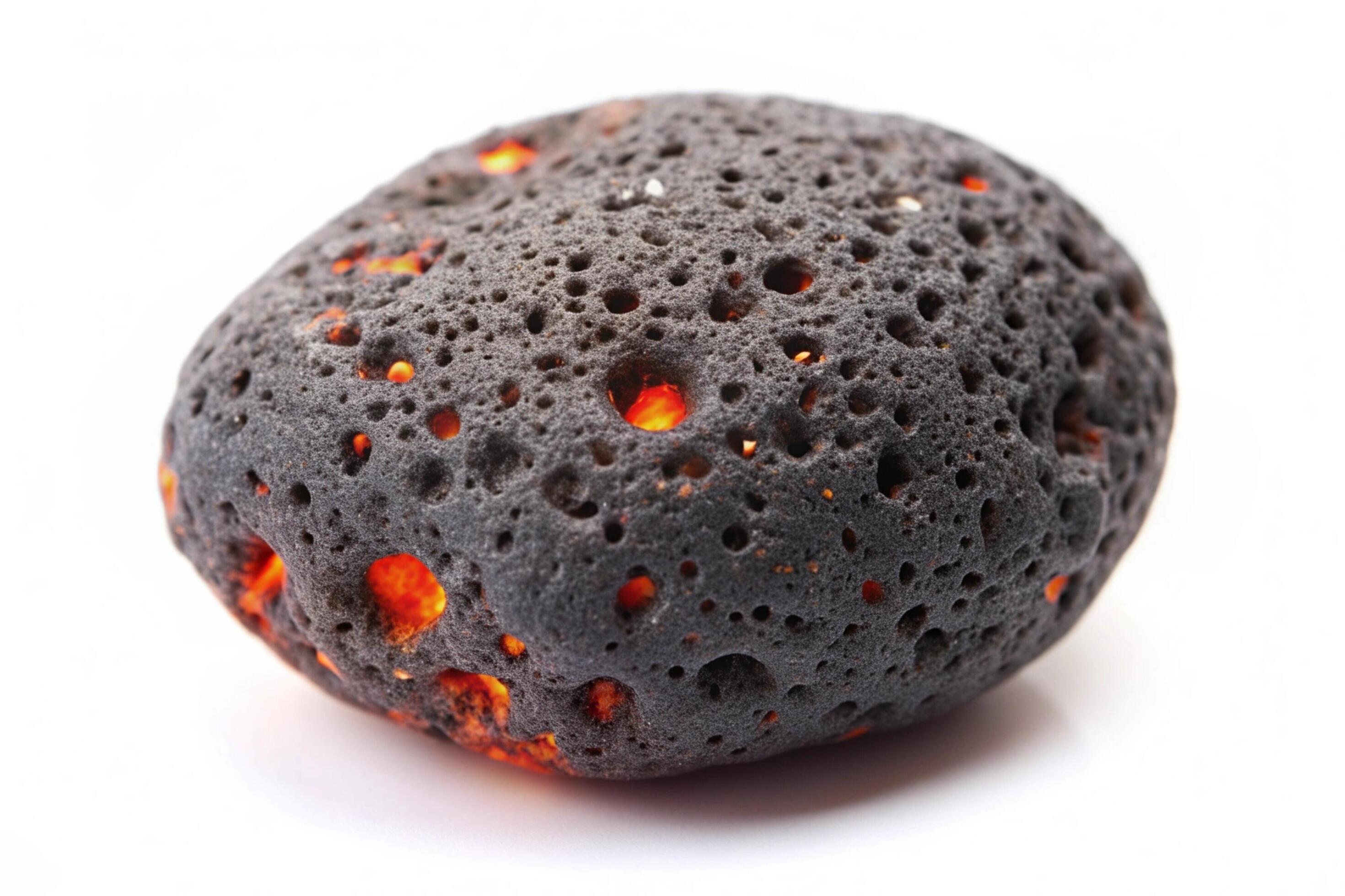 Lava stone isolated on white background Stock Free