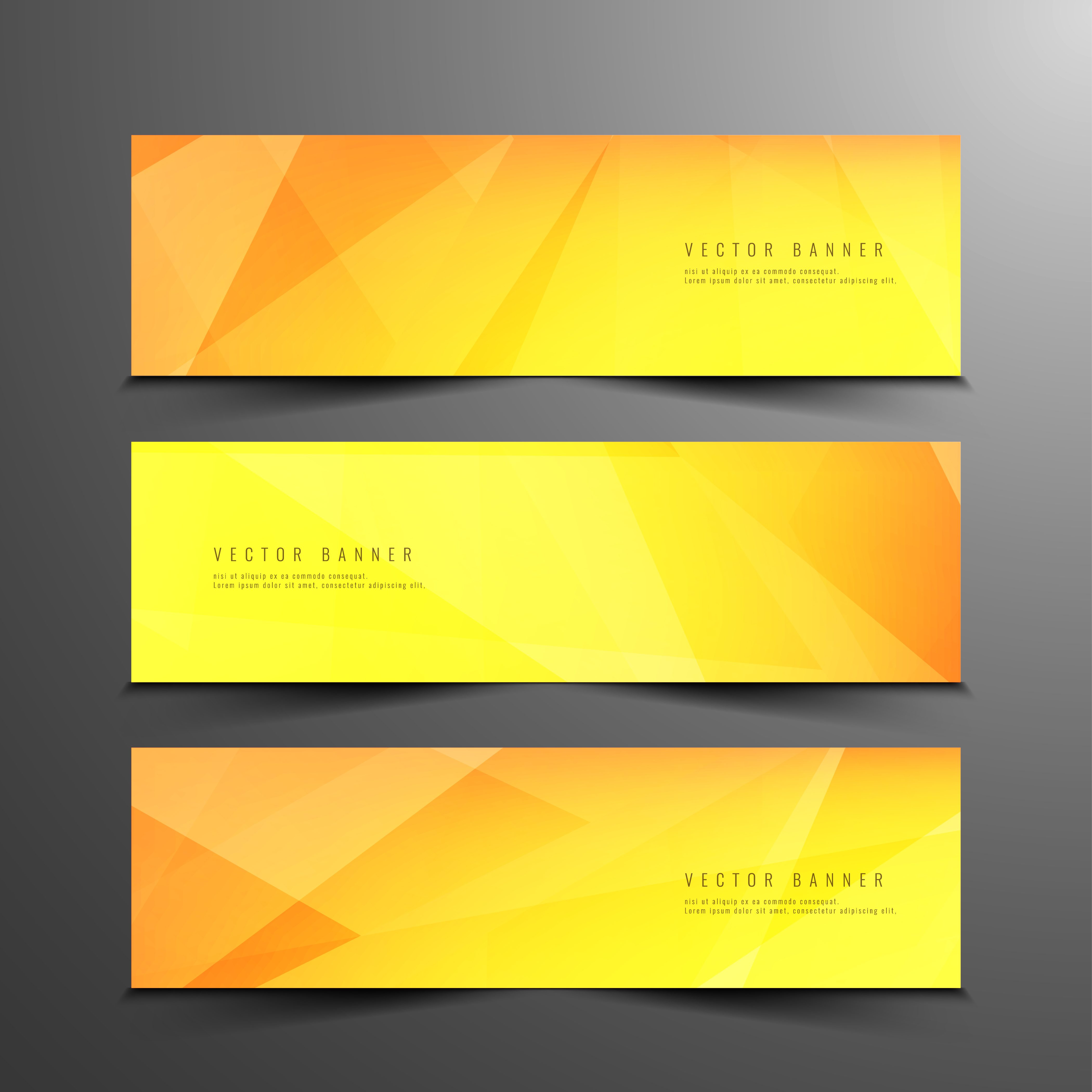 Abstract colorful elegant geometric banners set Free Vector