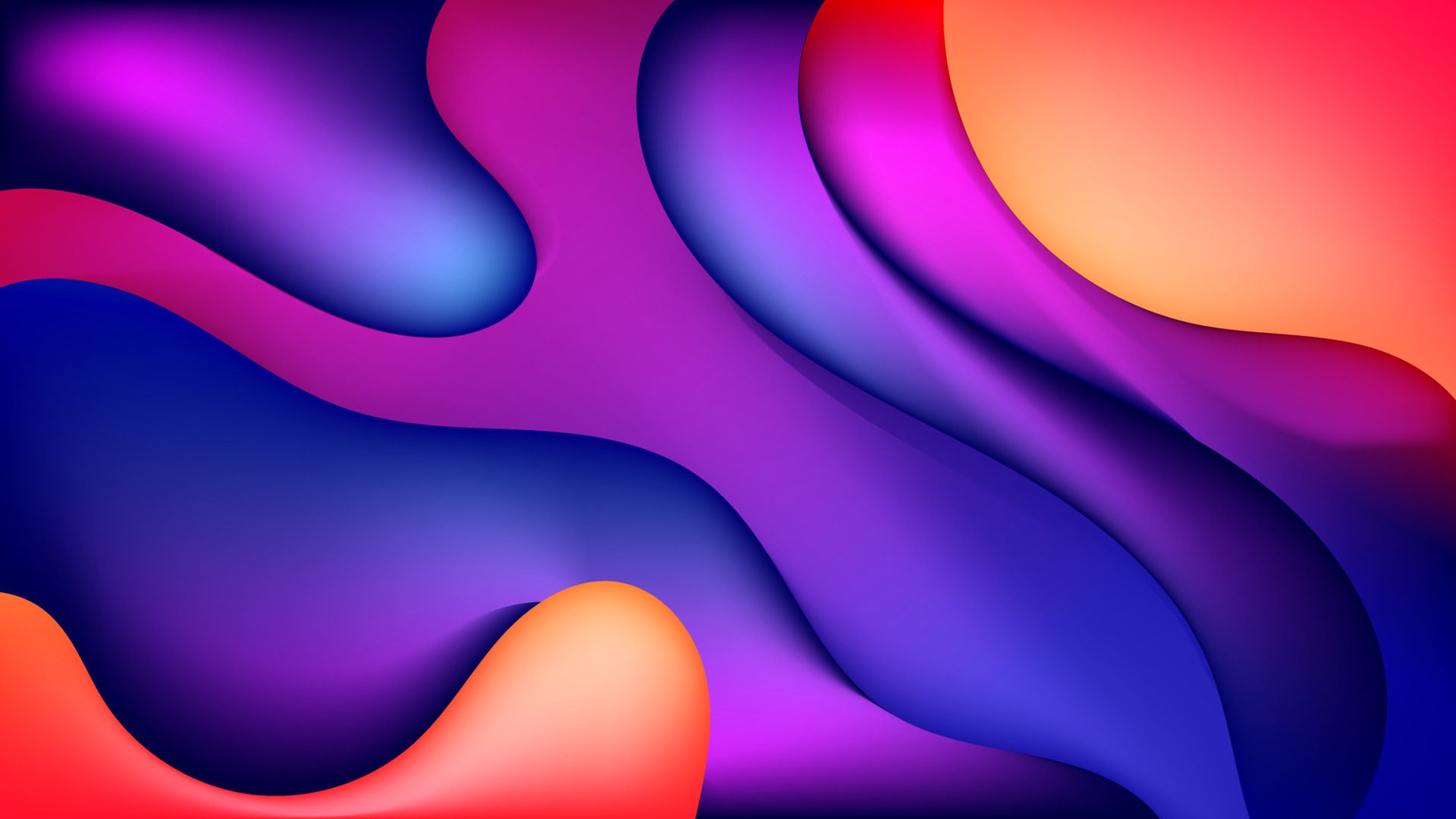 Abstract Colorful Gradient violet blue orange liquid Wave Background Free Vector