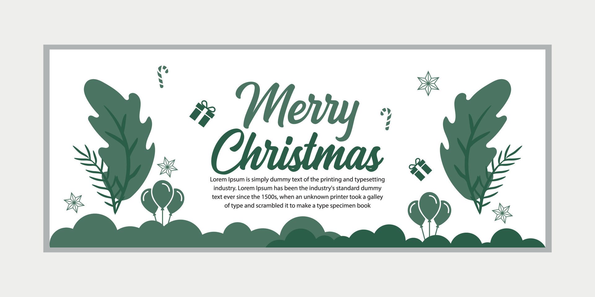 merry christmas banner set and happy new year banner, social media cover and web banner,Merry Christmas design for greeting card, Free Vector