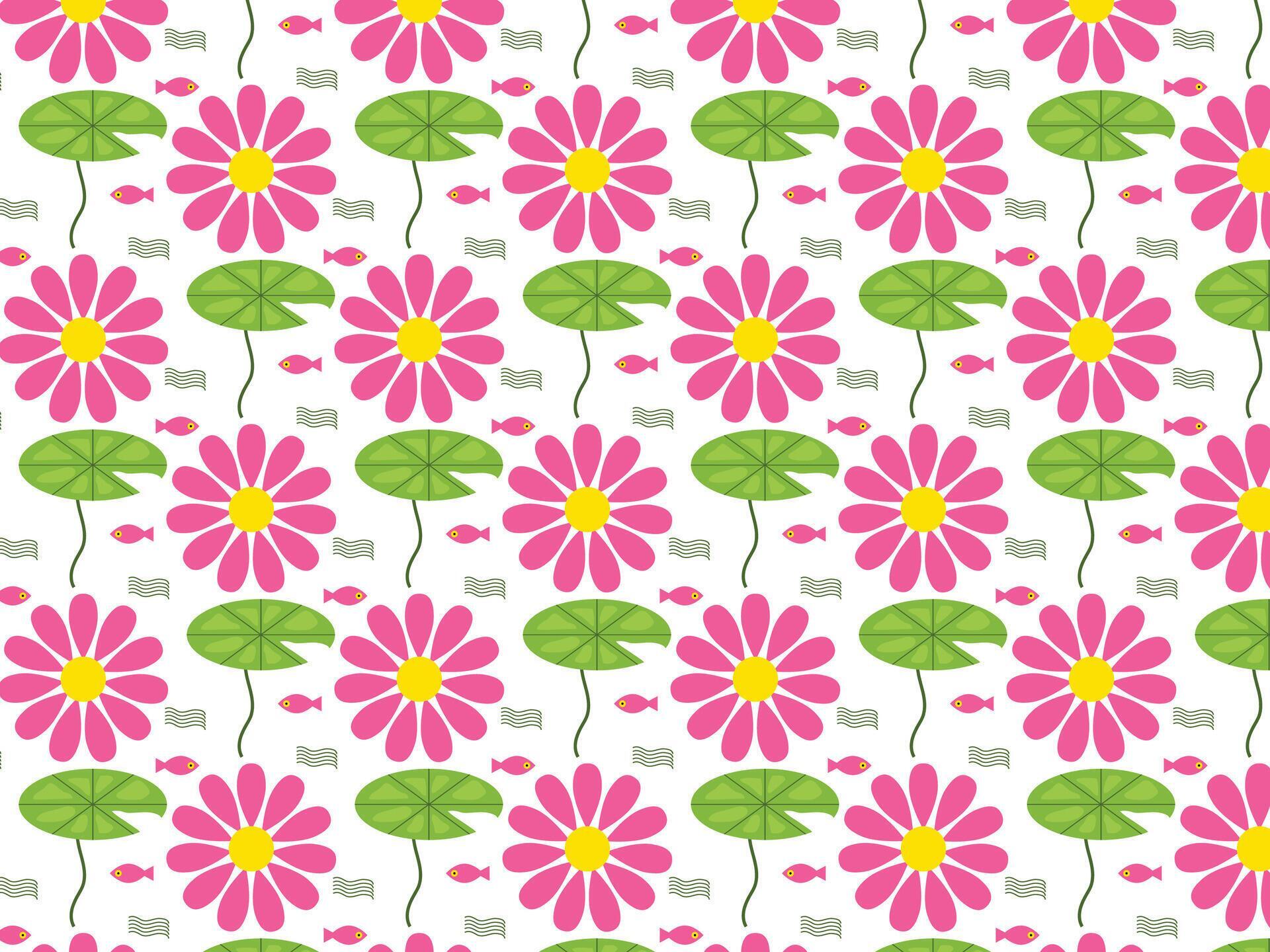 Meadow floral flower with river leaf background pattern Stock Free