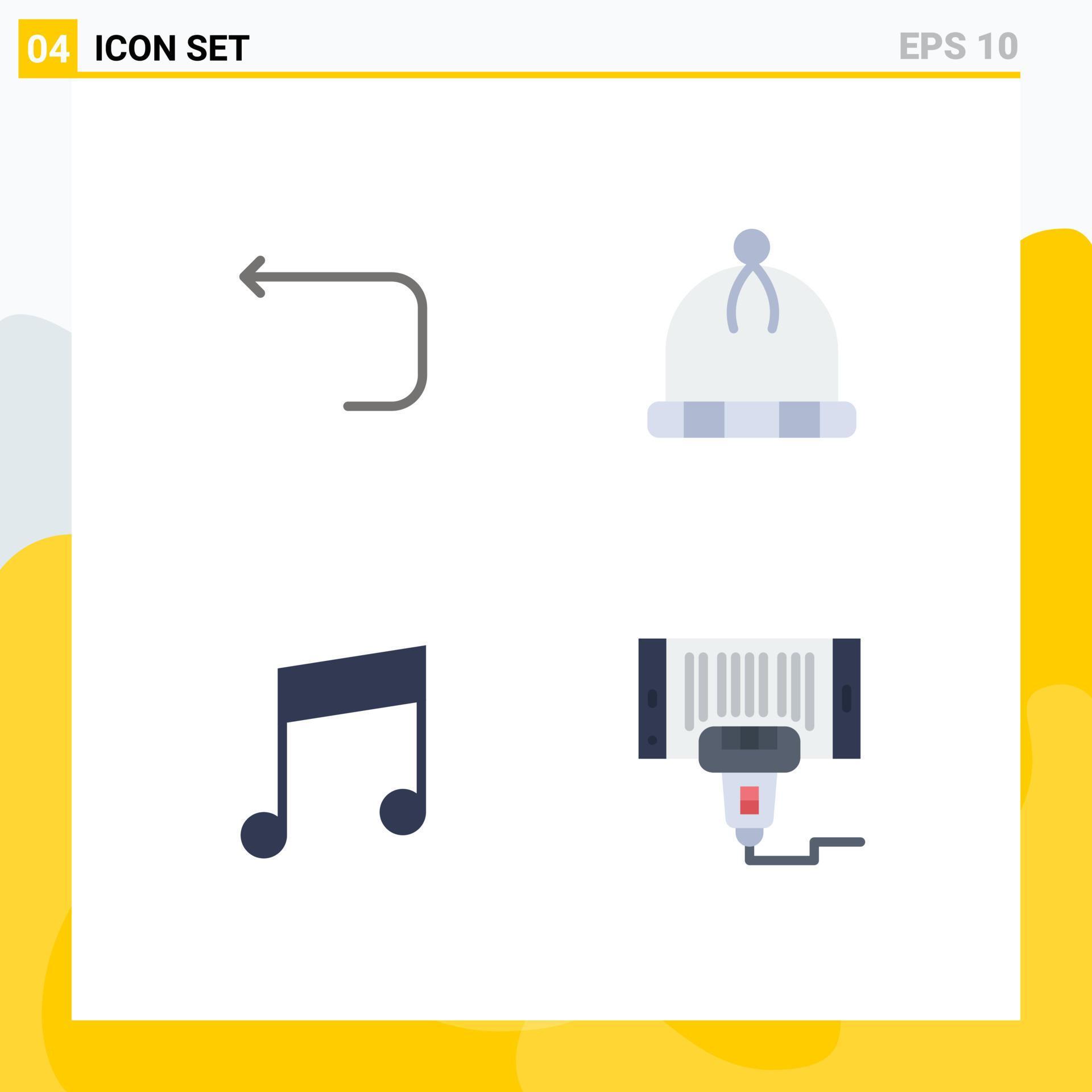 Modern Set of 4 Flat Icons and symbols such as arrow note back wear machine Editable Vector Design Elements Stock Free