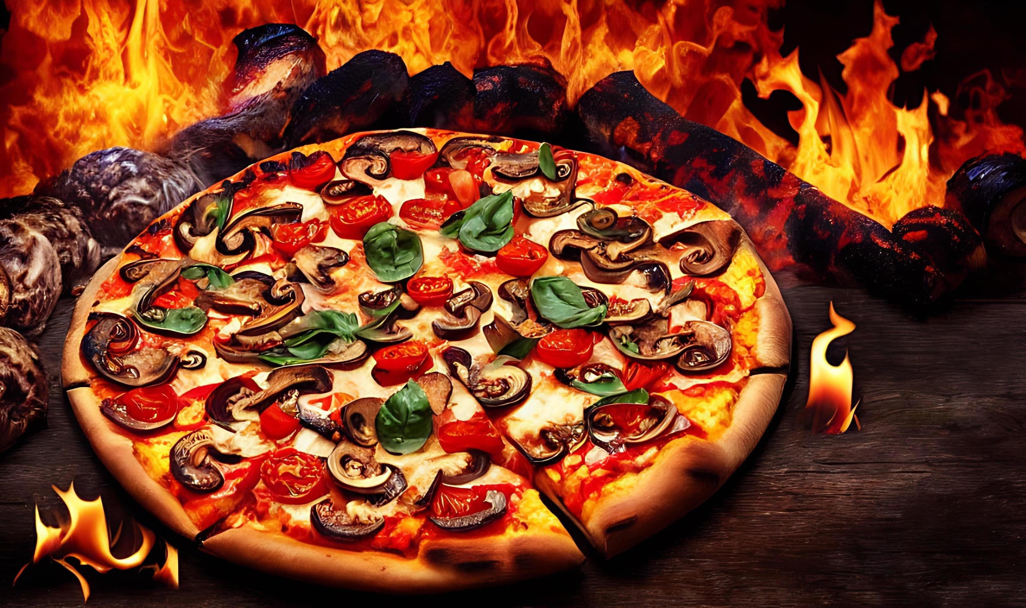 Pizza. Traditional Italian cuisine fast food. Stock Free