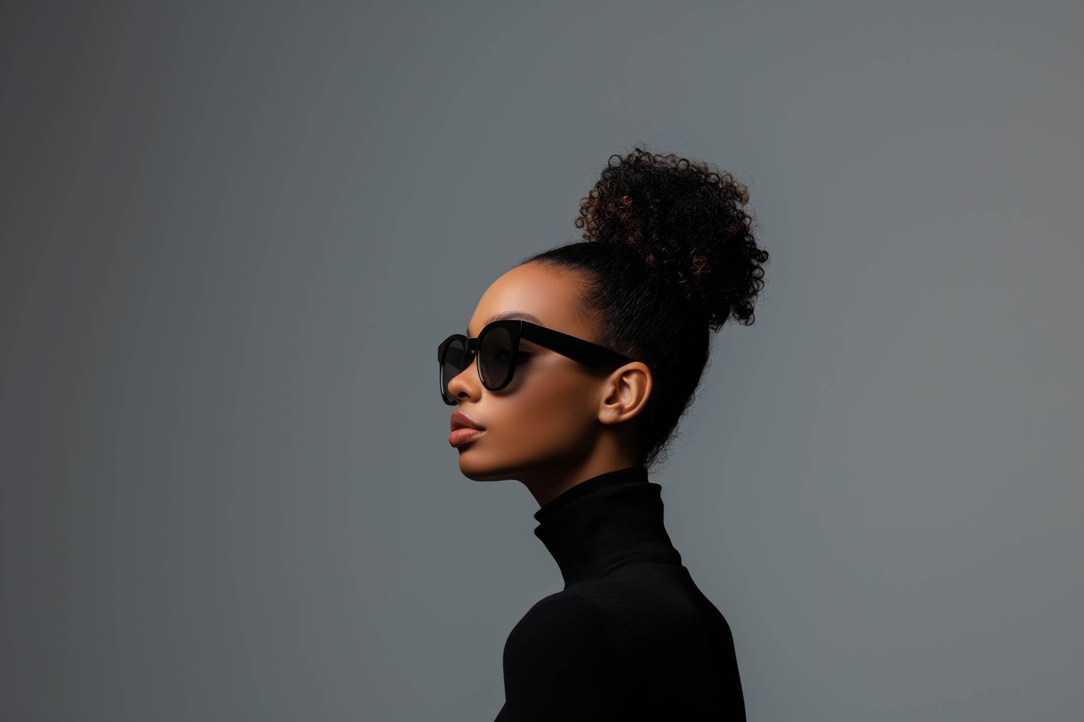 Young Black Woman Model in High-Fashion Minimalist Portrait Stock Free