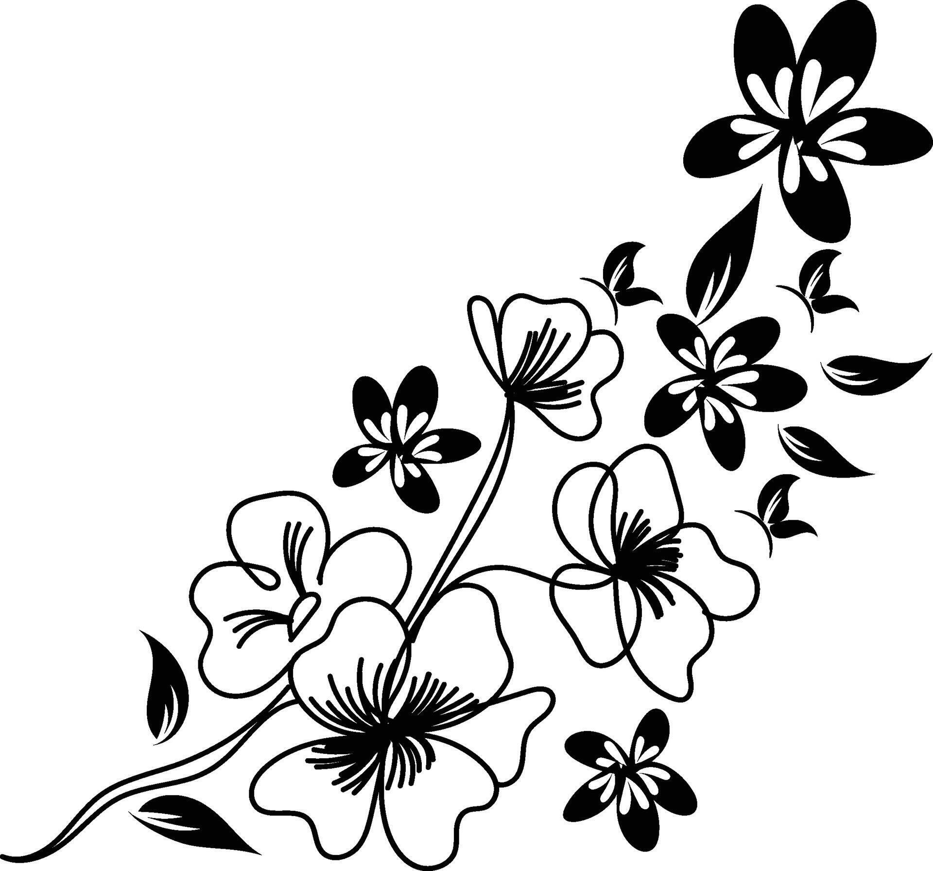 flower silhouettes design Stock Free