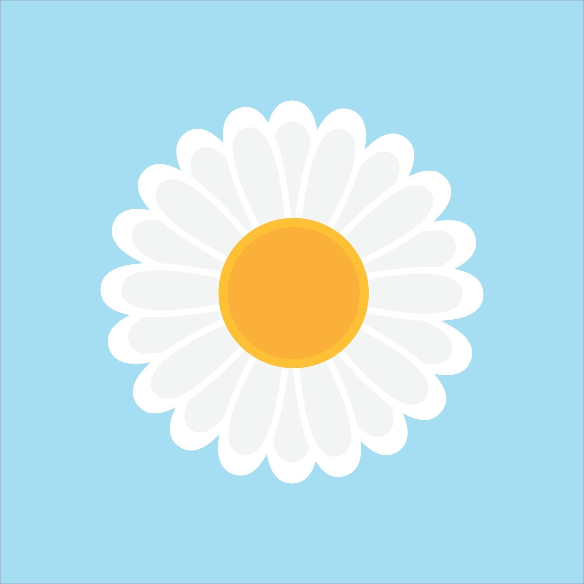 Daisy Flower Icon, Sunflower Icon, Vector Illustration Blue Background Stock Free