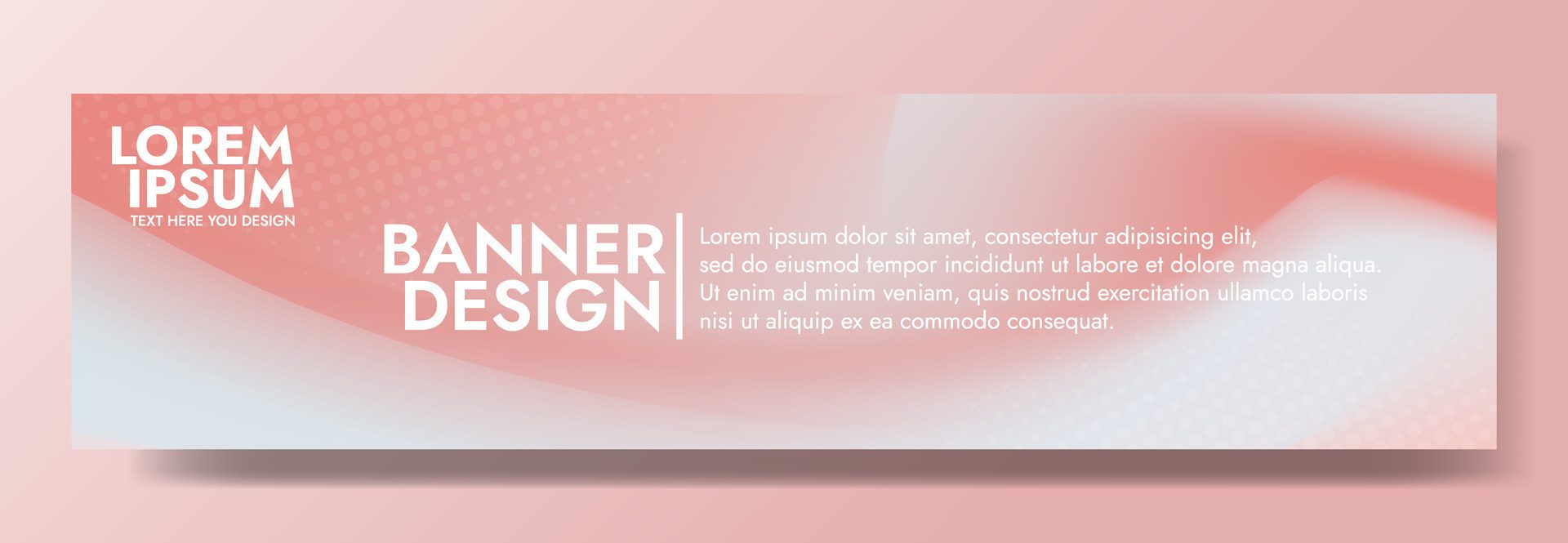 Gradient blurred banner in shades of pink. Ideal for web banners, social media posts, or any design project that requires a calming backdrop Free Vector