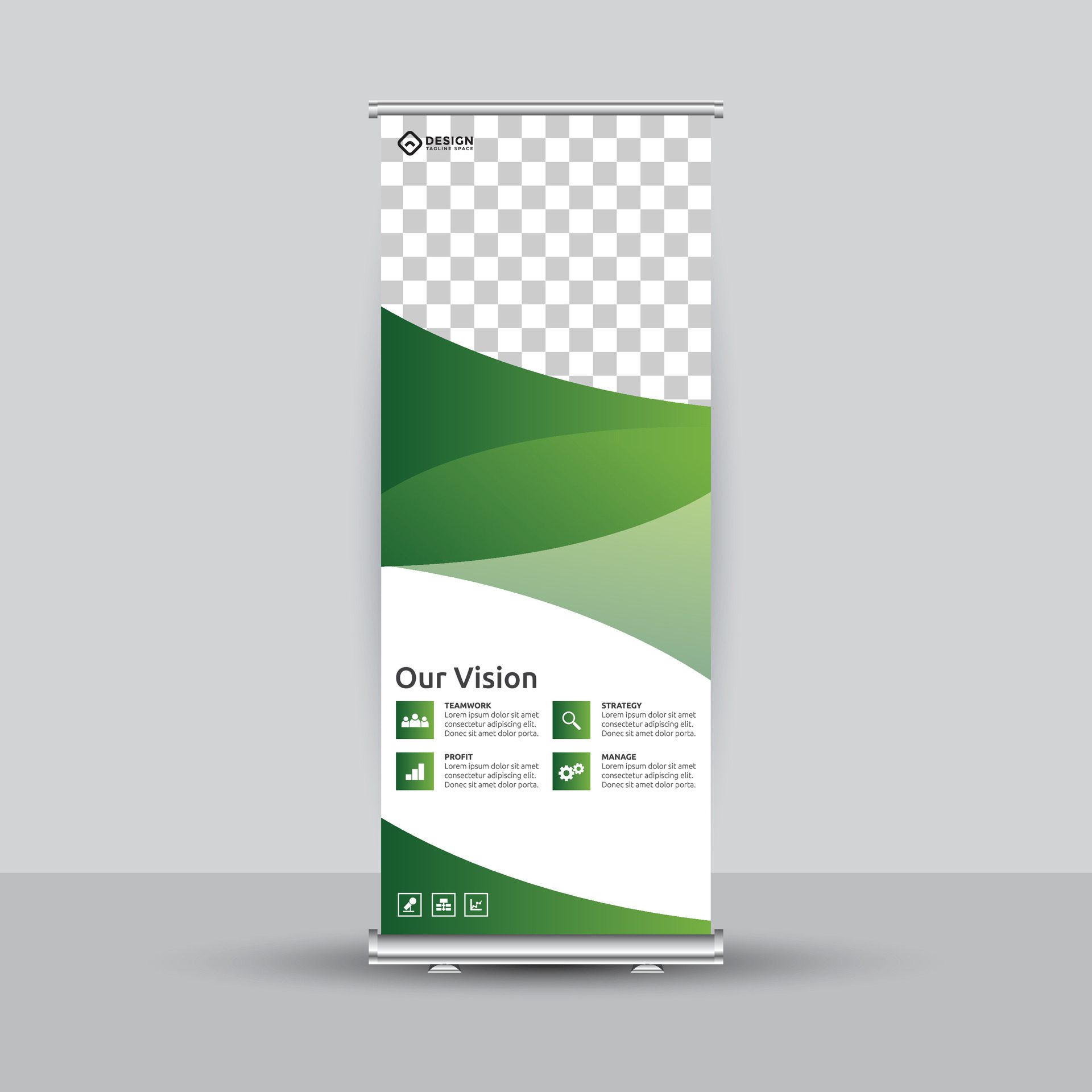 Rollup presentation banner design template Free Vector