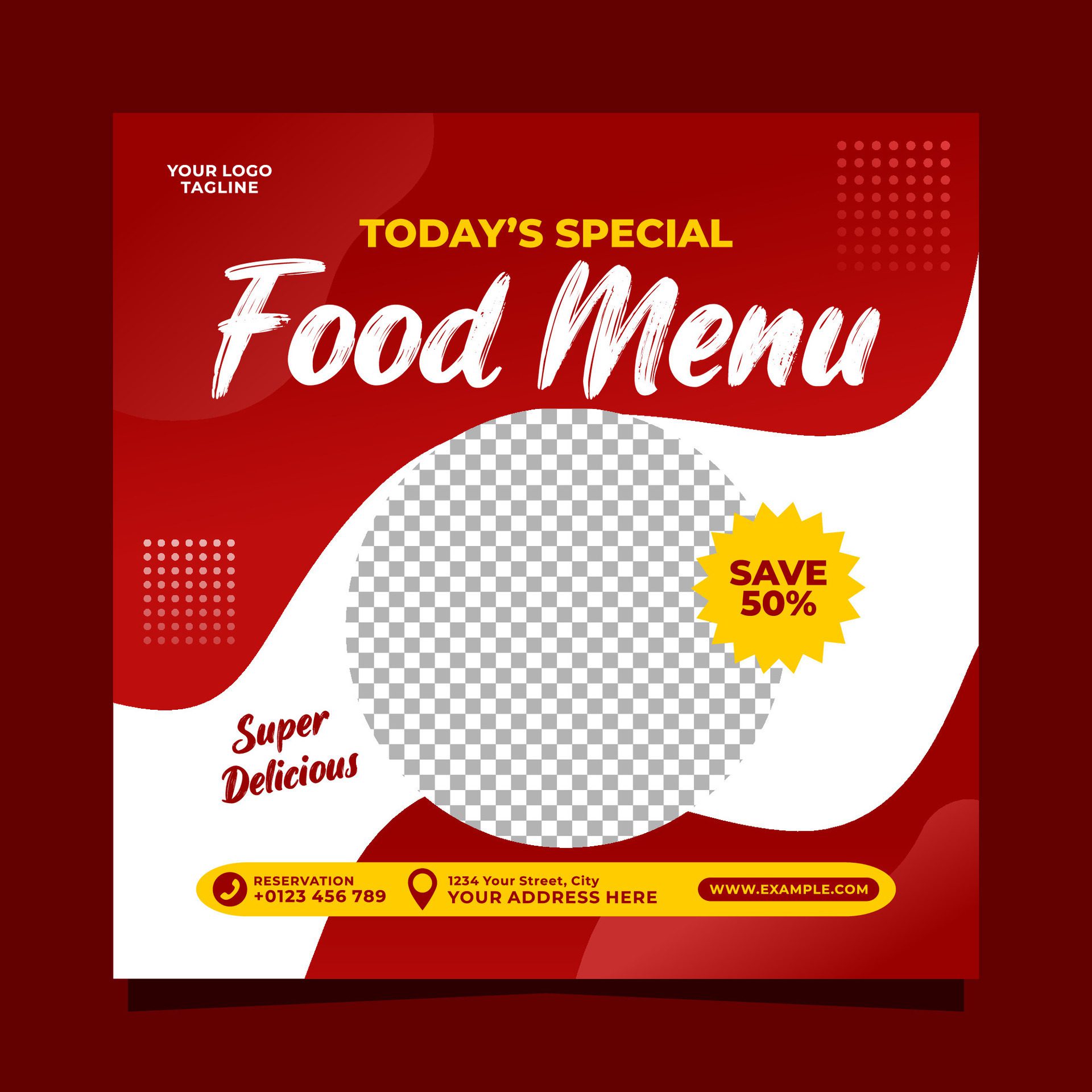 Special food menu social media banner post vector template Free Vector