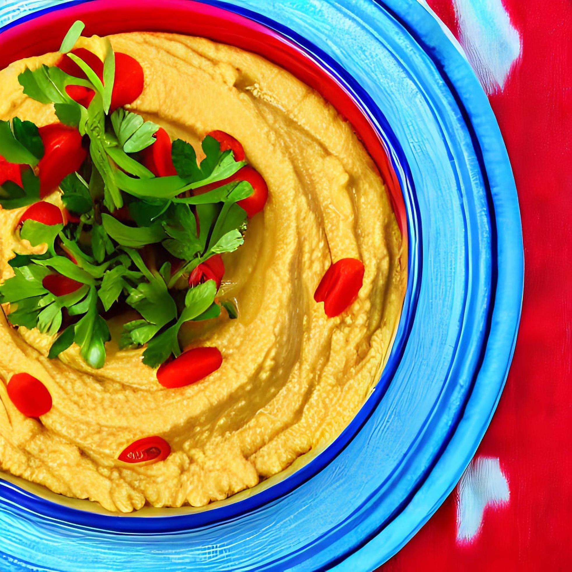 Healthy food. Traditional freshly made organic hummus. Stock Free