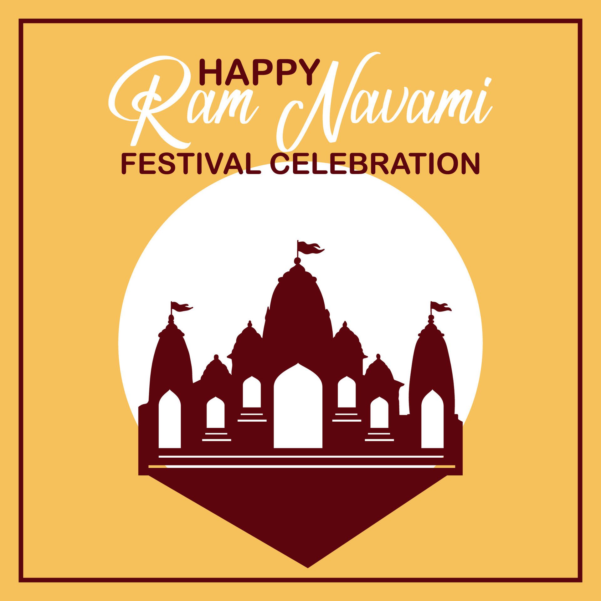 Happy Ram Navami cultural Banner Hindu festival vertical post wishes celebration card Ram Navami celebration background Free Vector