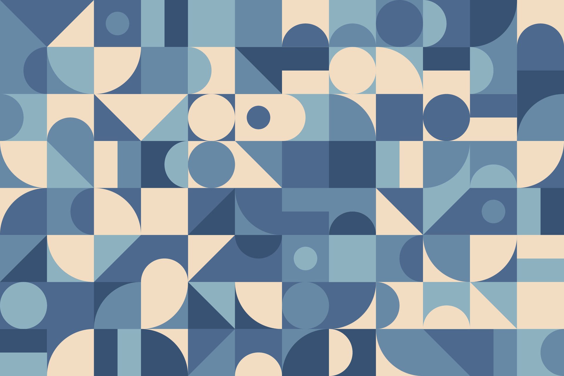 Elegant and modern geometric pattern in soft blues and creams, perfect for sophisticated design backdrops Free Vector