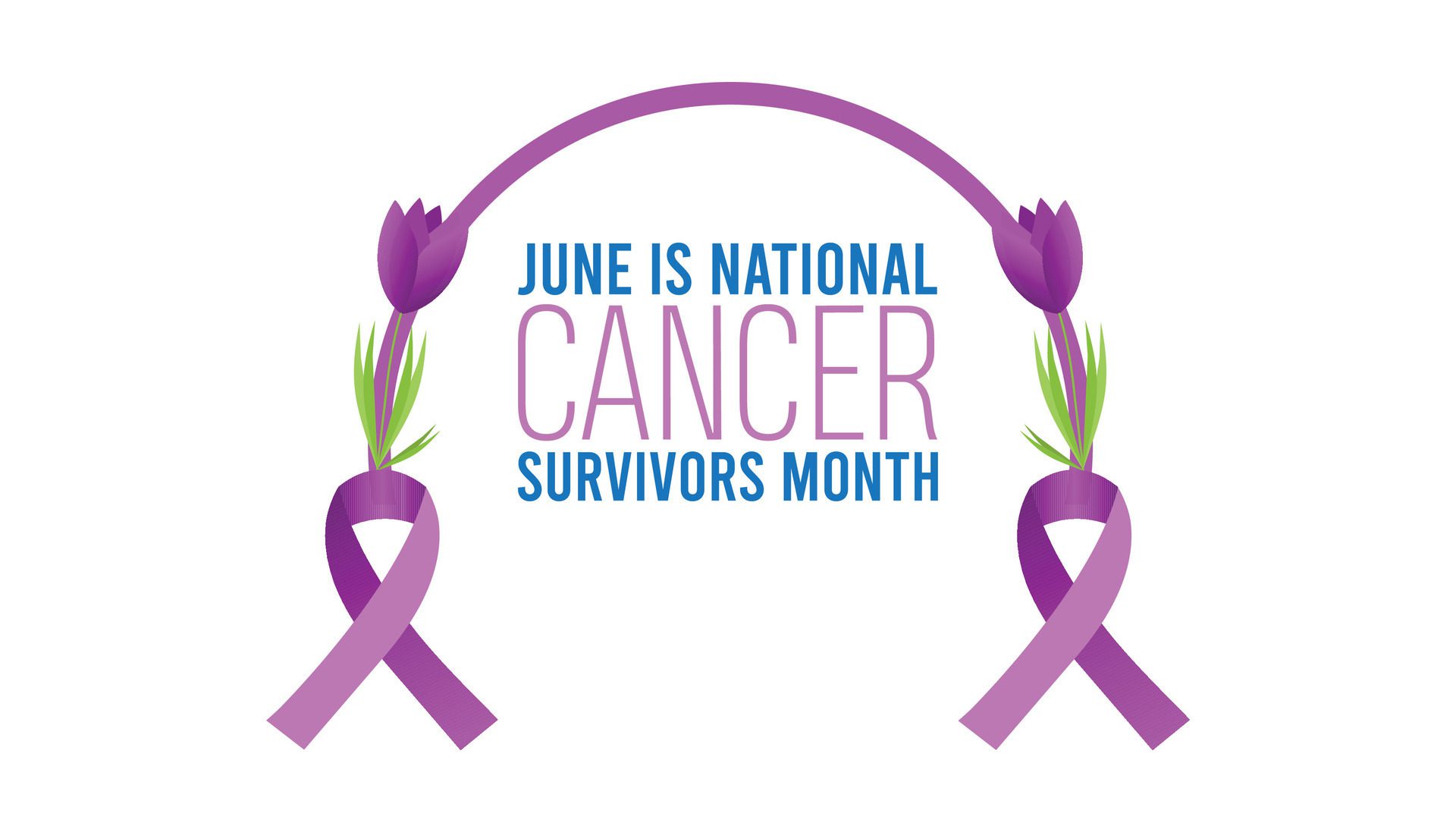 National Cancer Survivors Month observed every year in June. Template for background, banner, card, poster with text inscription. Free Vector