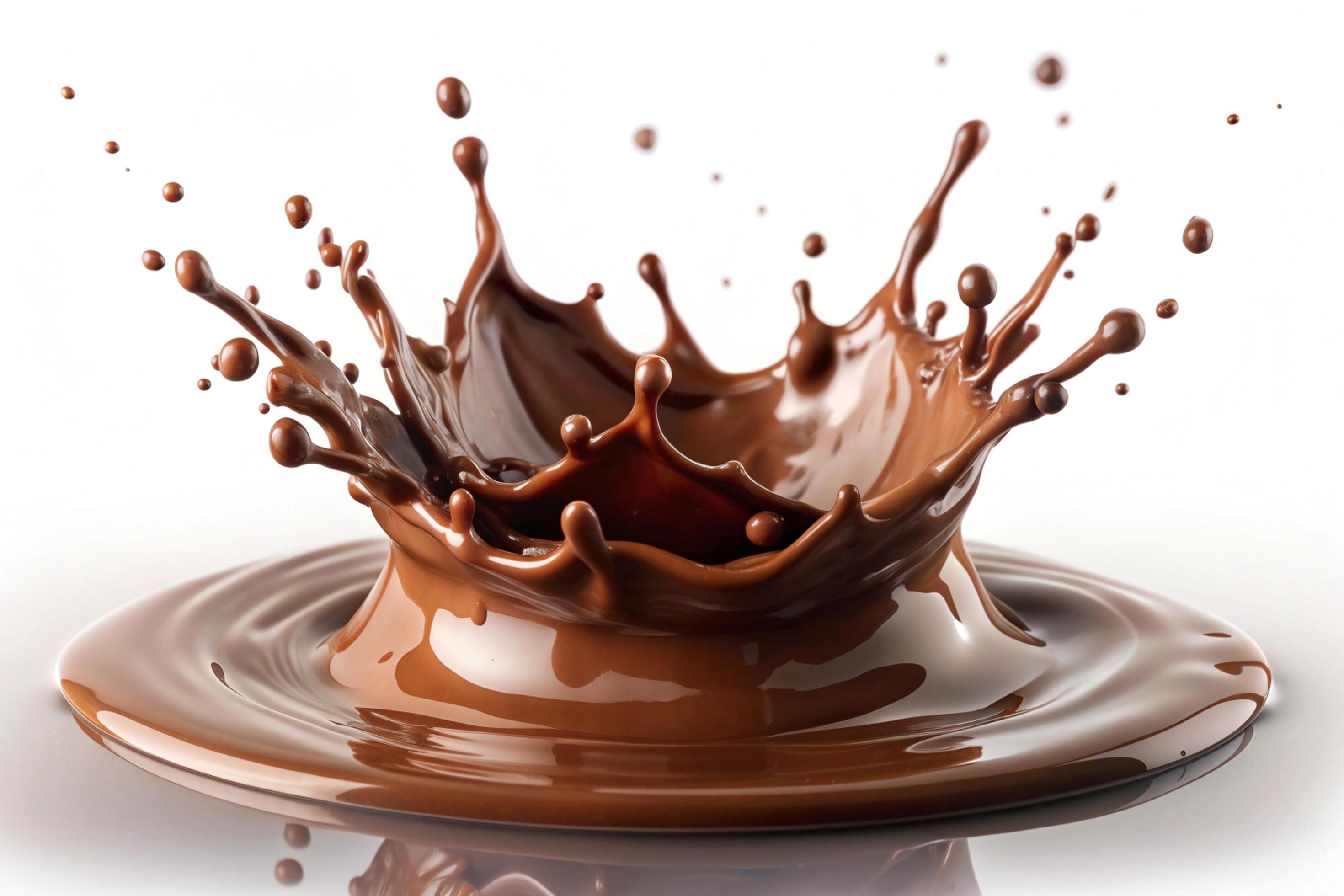 Chocolate splashes on white background Stock Free