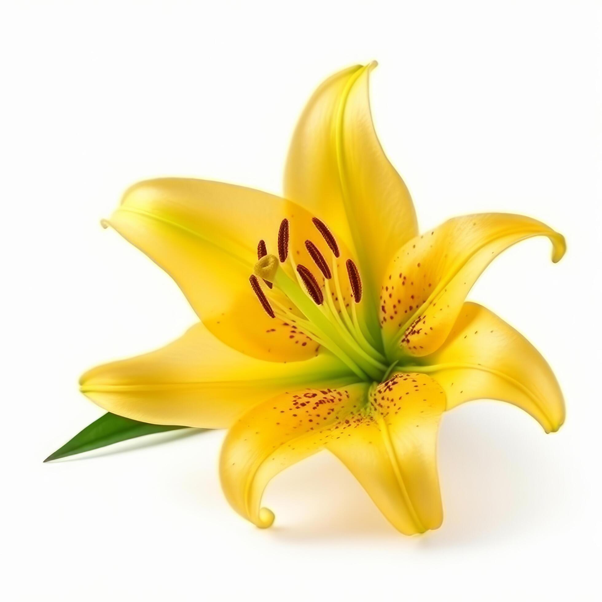 Yellow Lilly flower isolated. Illustration Stock Free