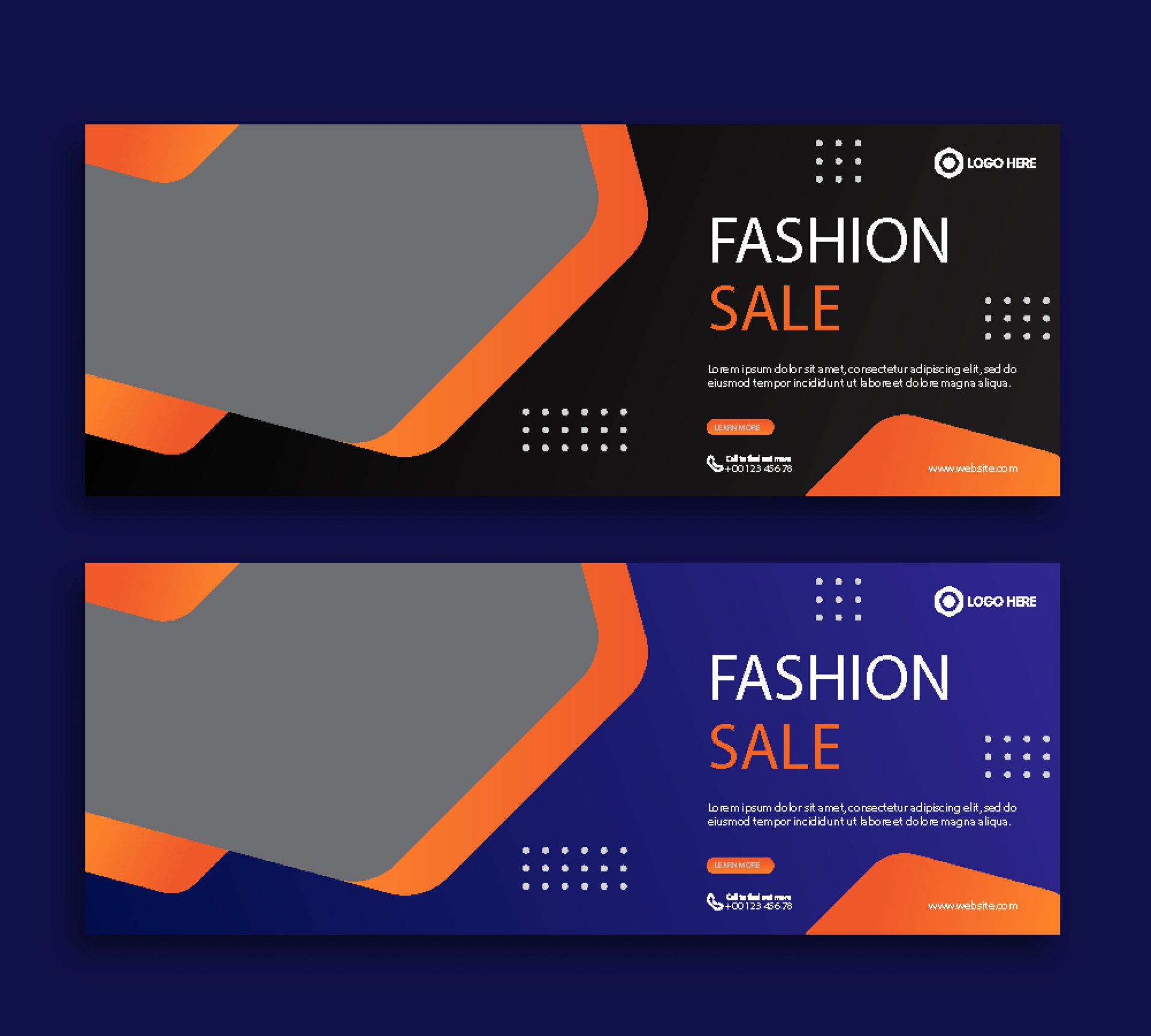 Fashion sale web cover and banner template Free Vector