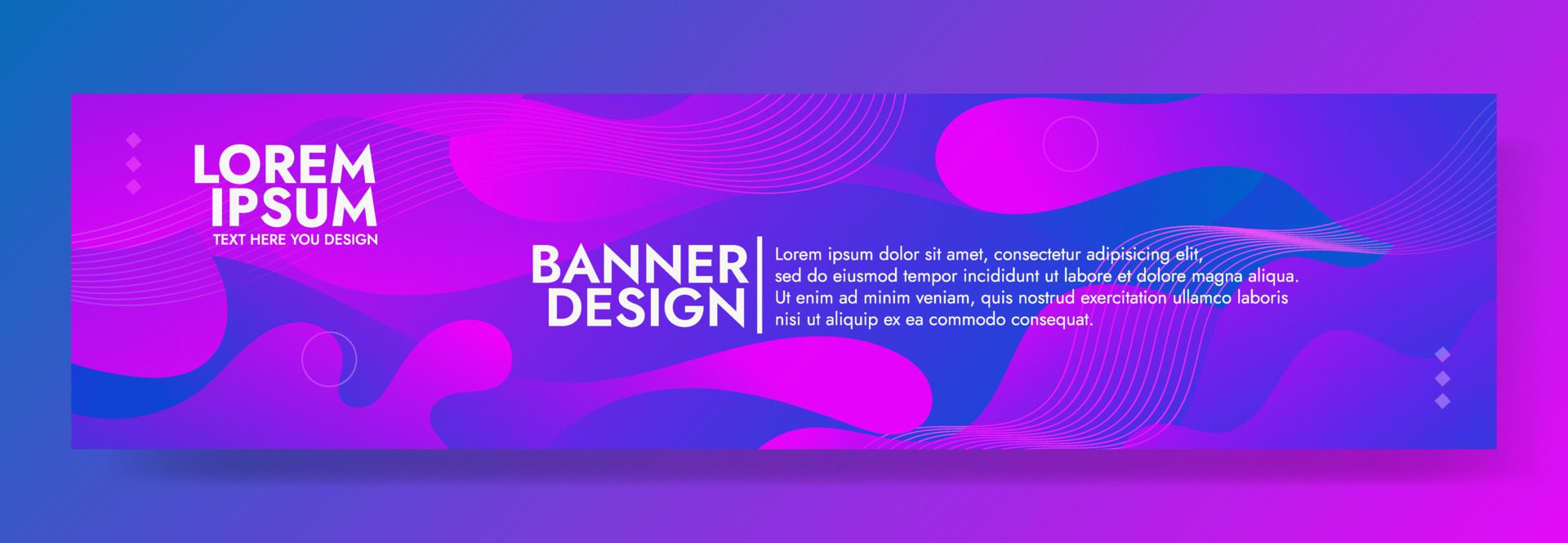 Abstract Blue Purple Fluid Wave Banner Template Free Vector