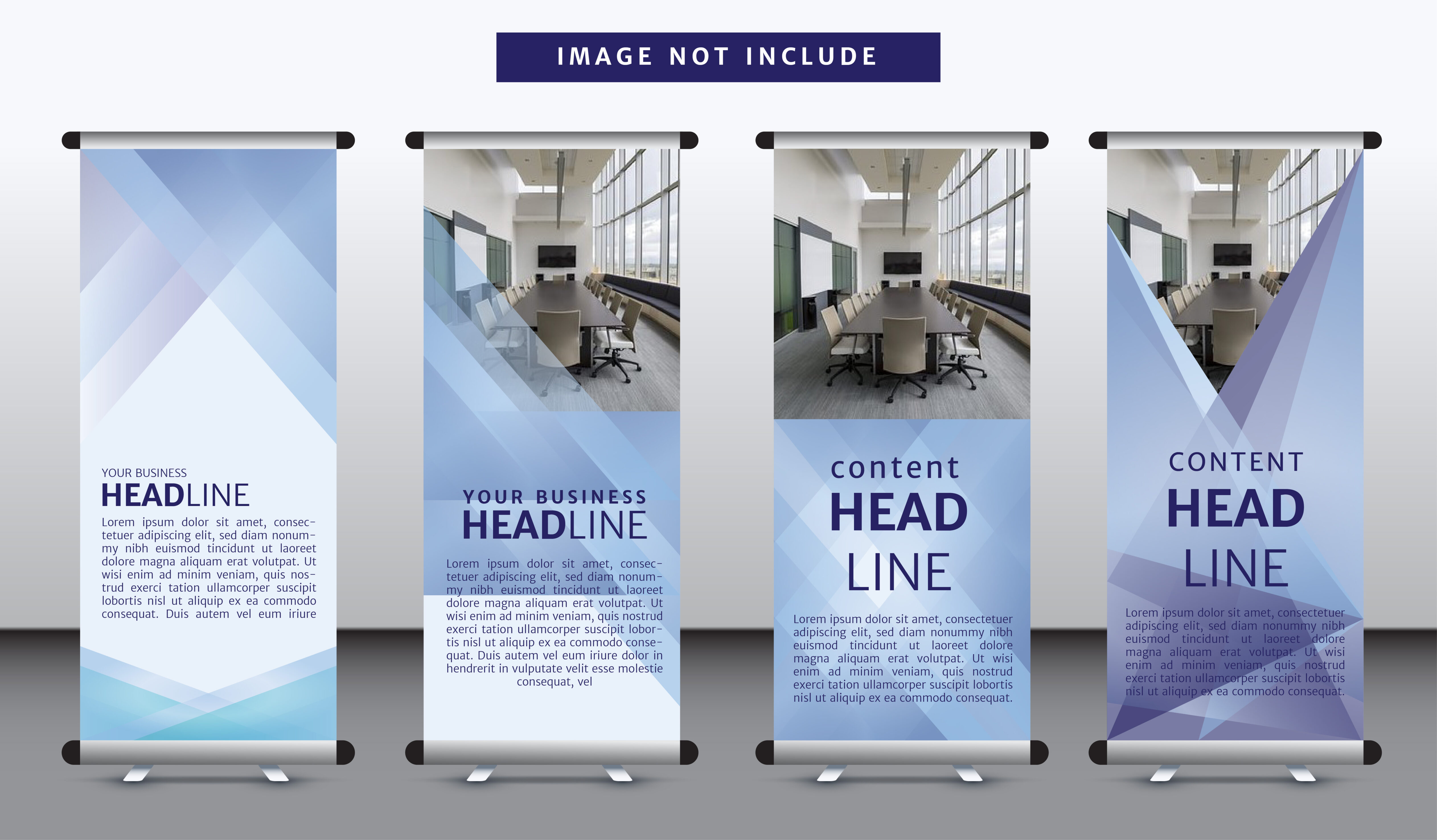 Soft Diagonal Line Roll Up Banner Template Set Free Vector