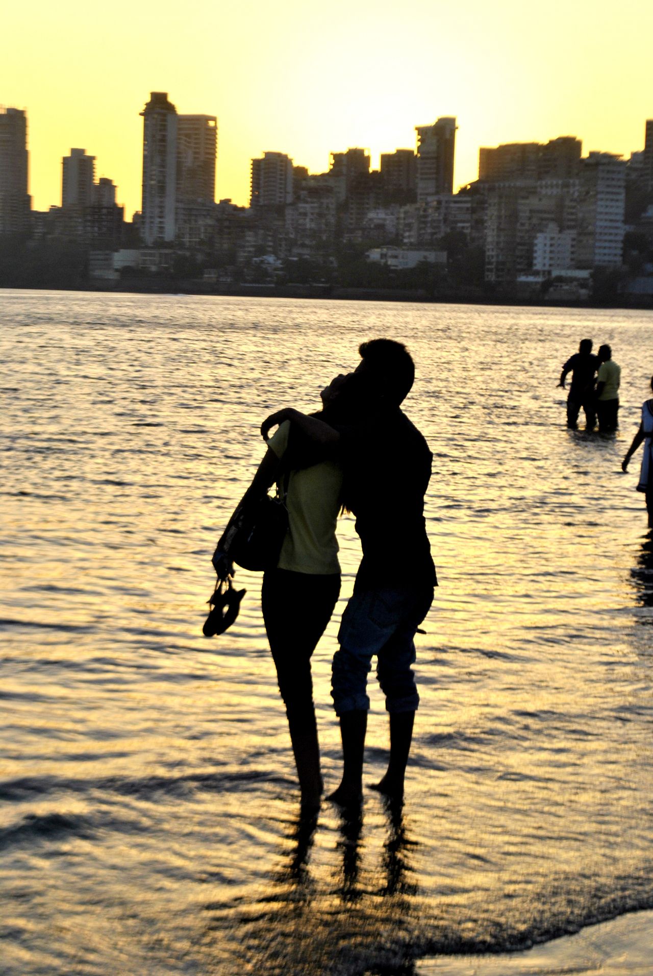 Couple On Beach Silhouette Stock Free