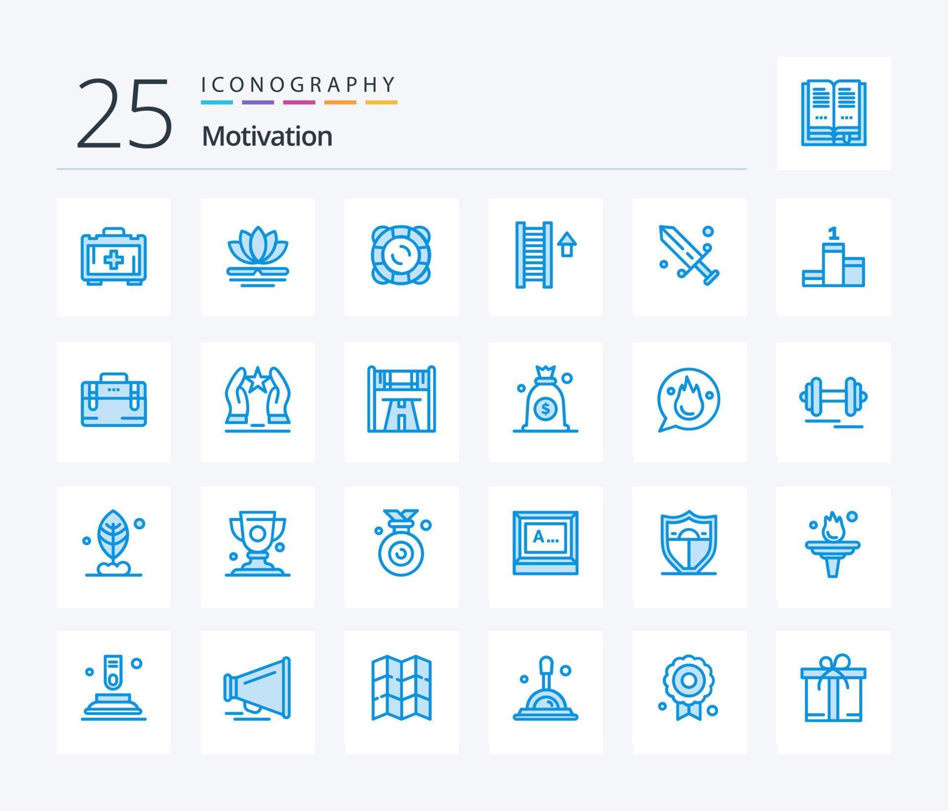 Motivation 25 Blue Color icon pack including mask. competition. safety. arrow. stair Stock Free