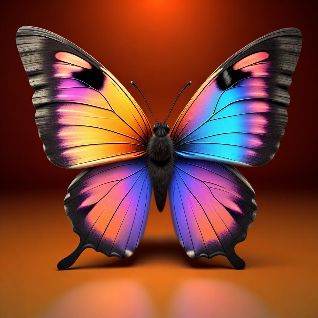 Mariposa de colores 3D,Fantasy,Artstation,Illustration by @ai_generated