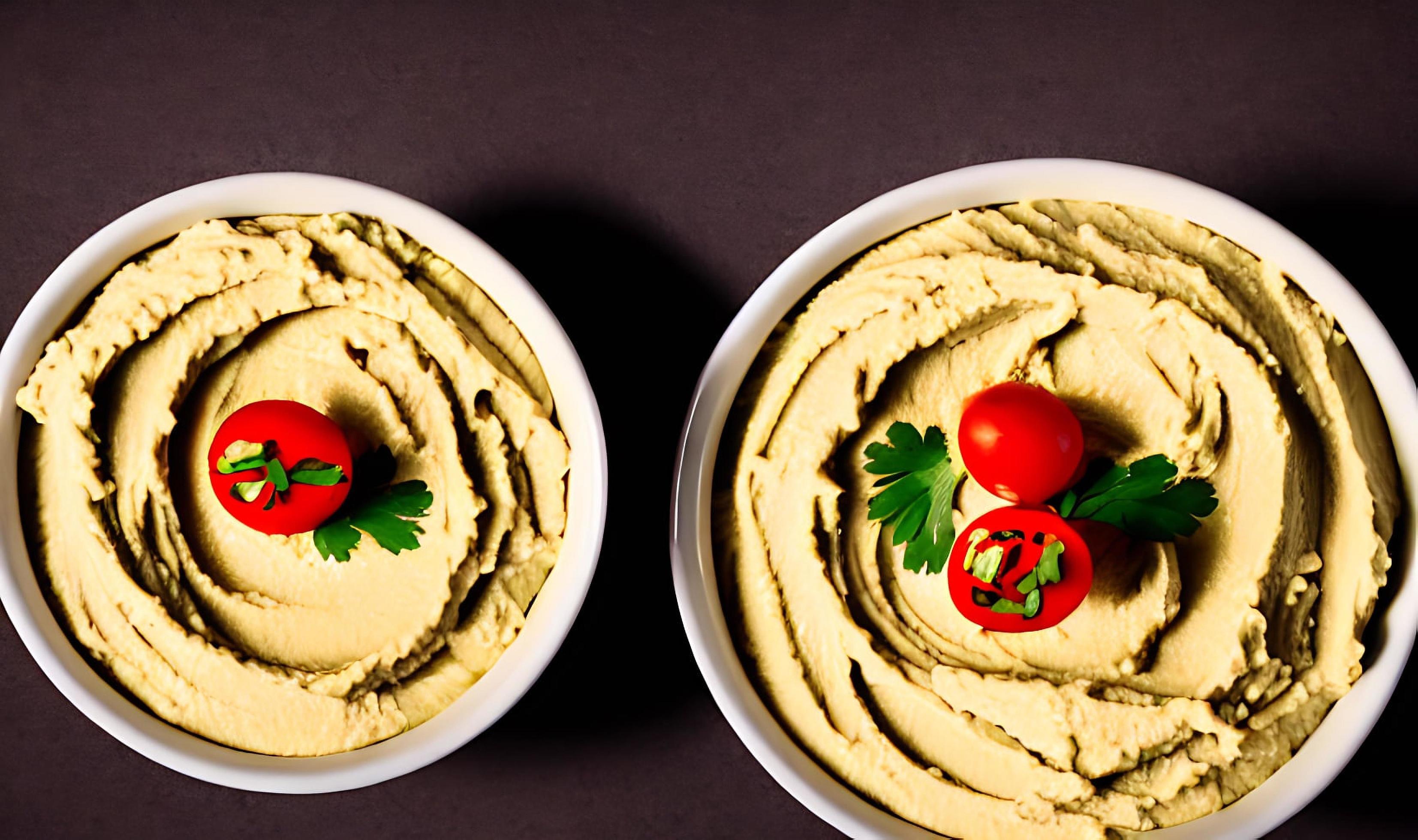 Healthy food. Traditional freshly made organic hummus. Stock Free