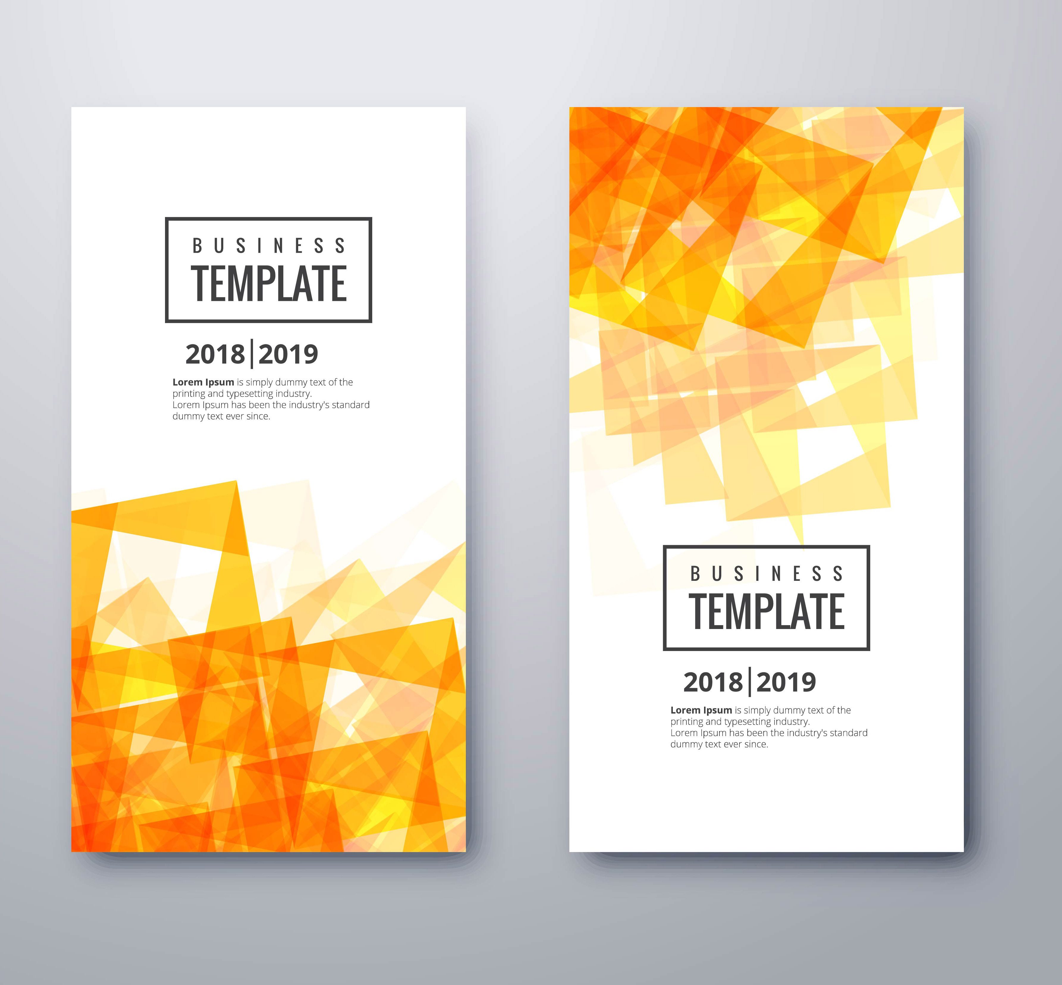 Elegant orange business template set design Free Vector