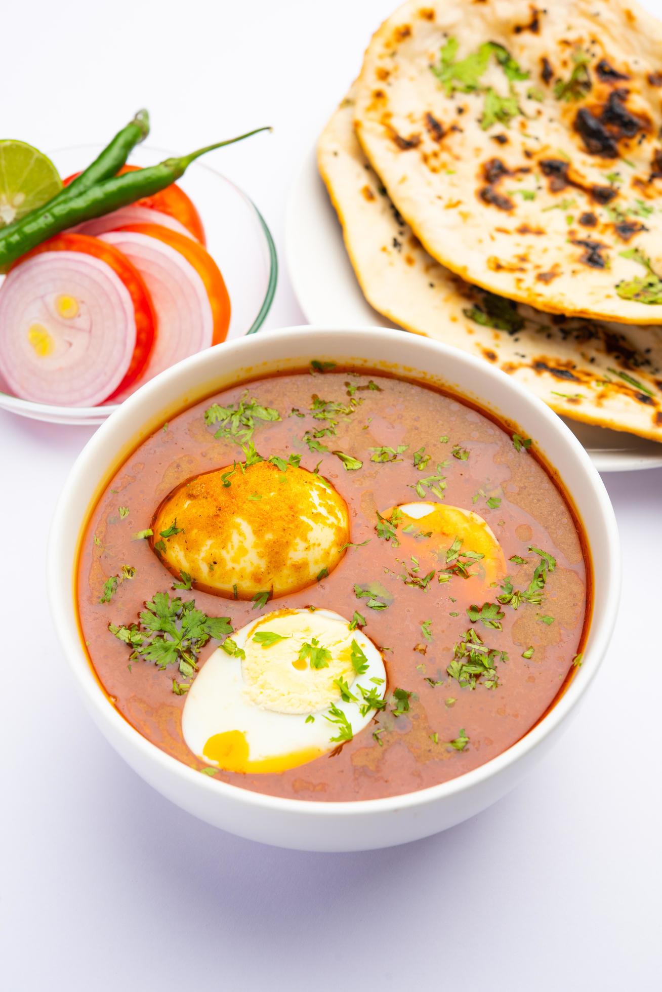 Anda Masala or Egg Curry is popular indian spicy food Stock Free