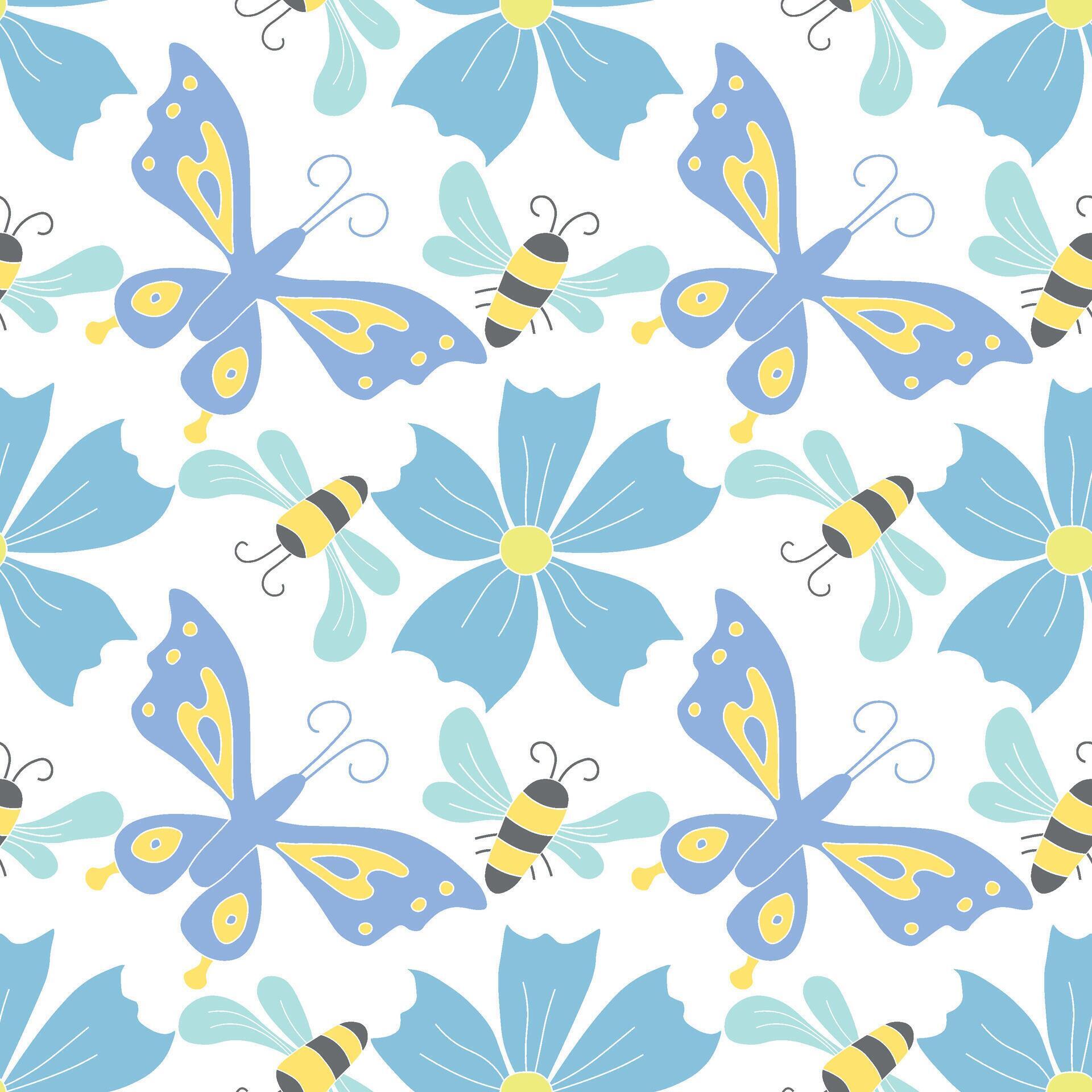 Spring floral pattern. Seamless pattern with flowers Stock Free