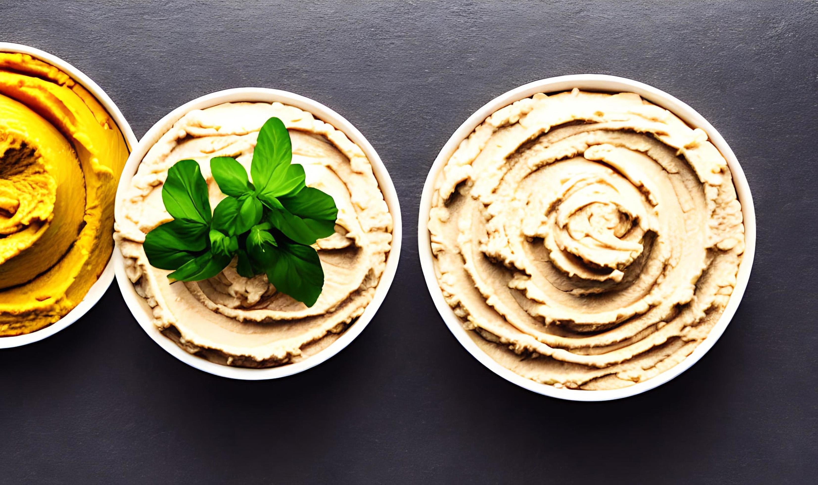 Healthy food. Traditional freshly made organic hummus. Stock Free