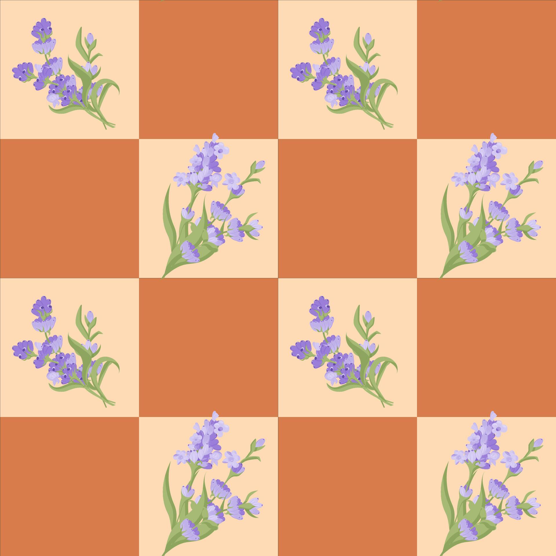 A sprig of lavender. Purple flower. Seamless pattern. illustration. Stock Free