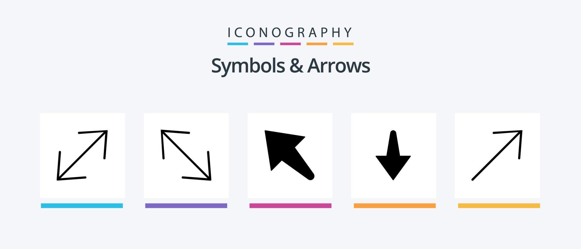 Symbols and Arrows Glyph 5 Icon Pack Including . arrow.. Creative Icons Design Stock Free