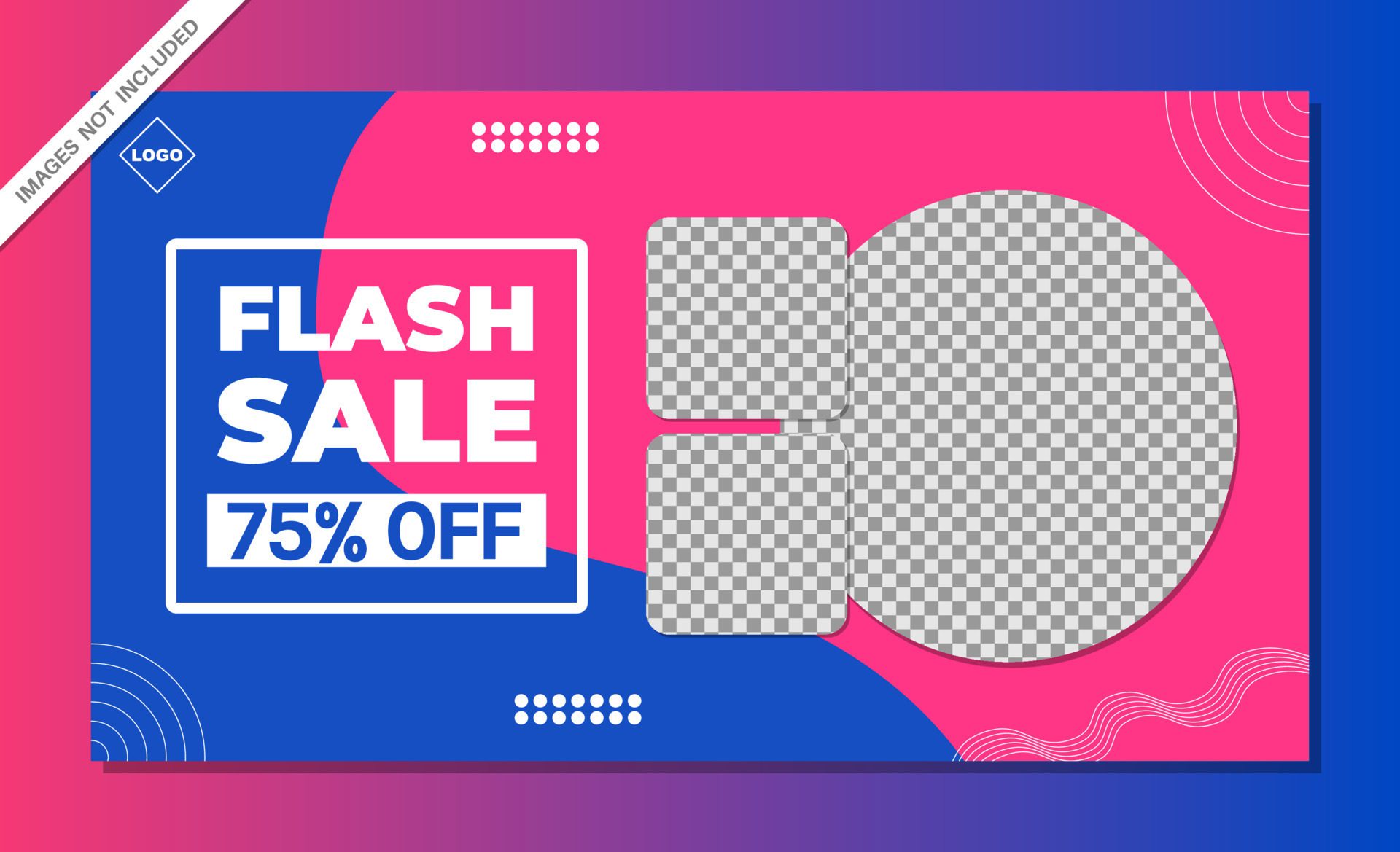 Discount promotion banner design template for website header Free Vector and Free SVG