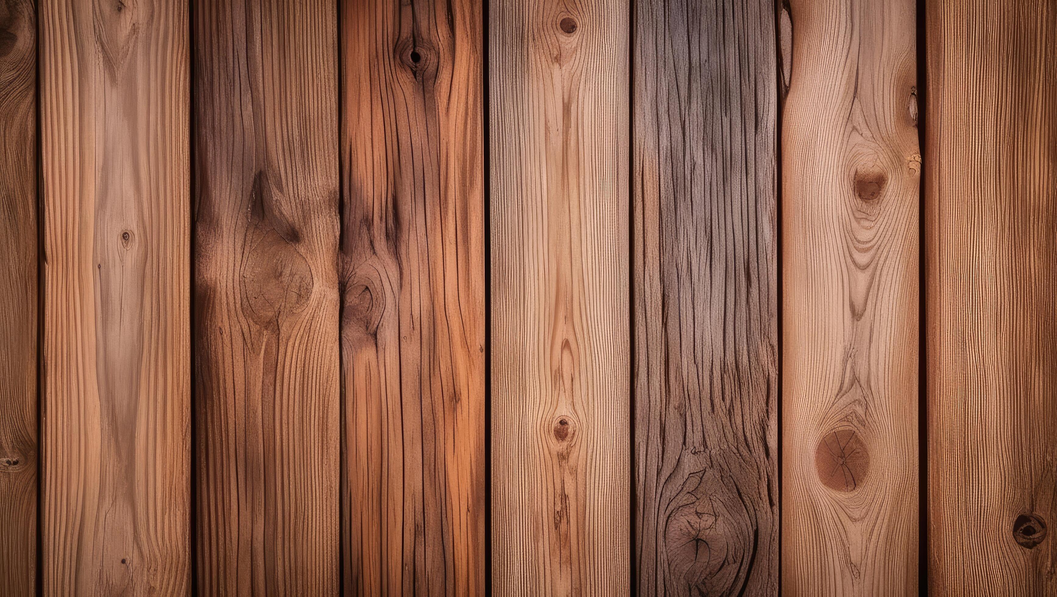 Rustic wooden planks with natural grain, perfect for backgrounds and textures in design projects Stock Free