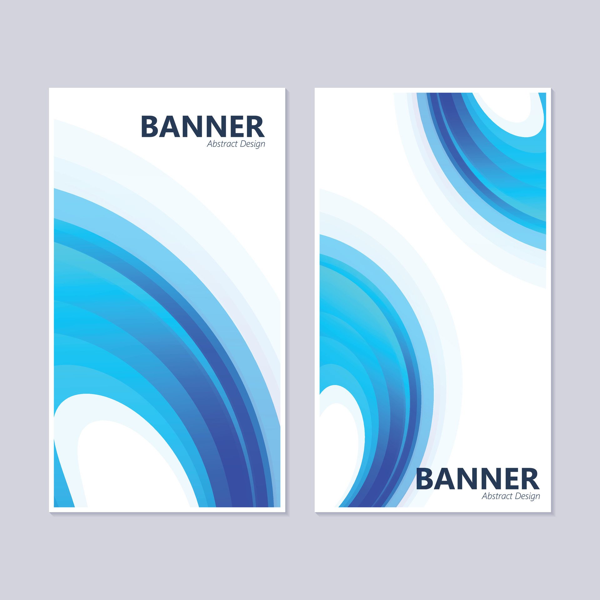 Blue abstract wave banner design Free Vector