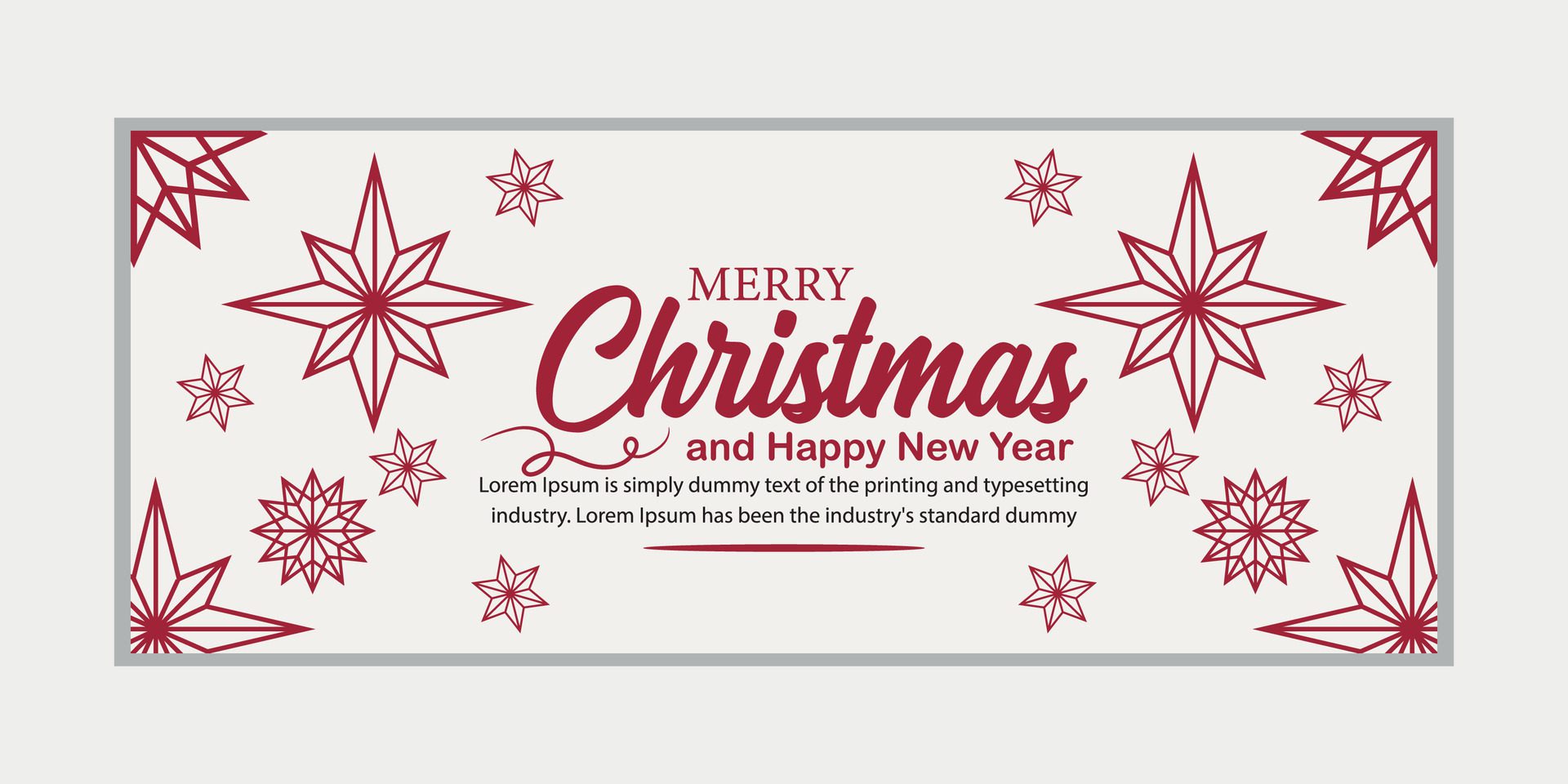 merry christmas banner set and happy new year banner, social media cover and web banner,Merry Christmas design for greeting card, Free Vector