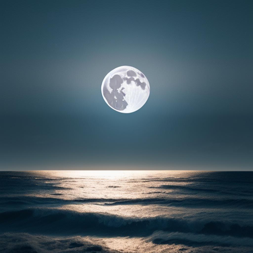 Moon up the sea by @ai_generated