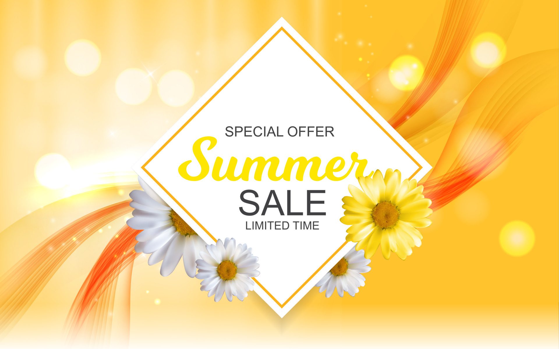 Summer Sale Banner Template for your Business. Vector Illustration Free Vector