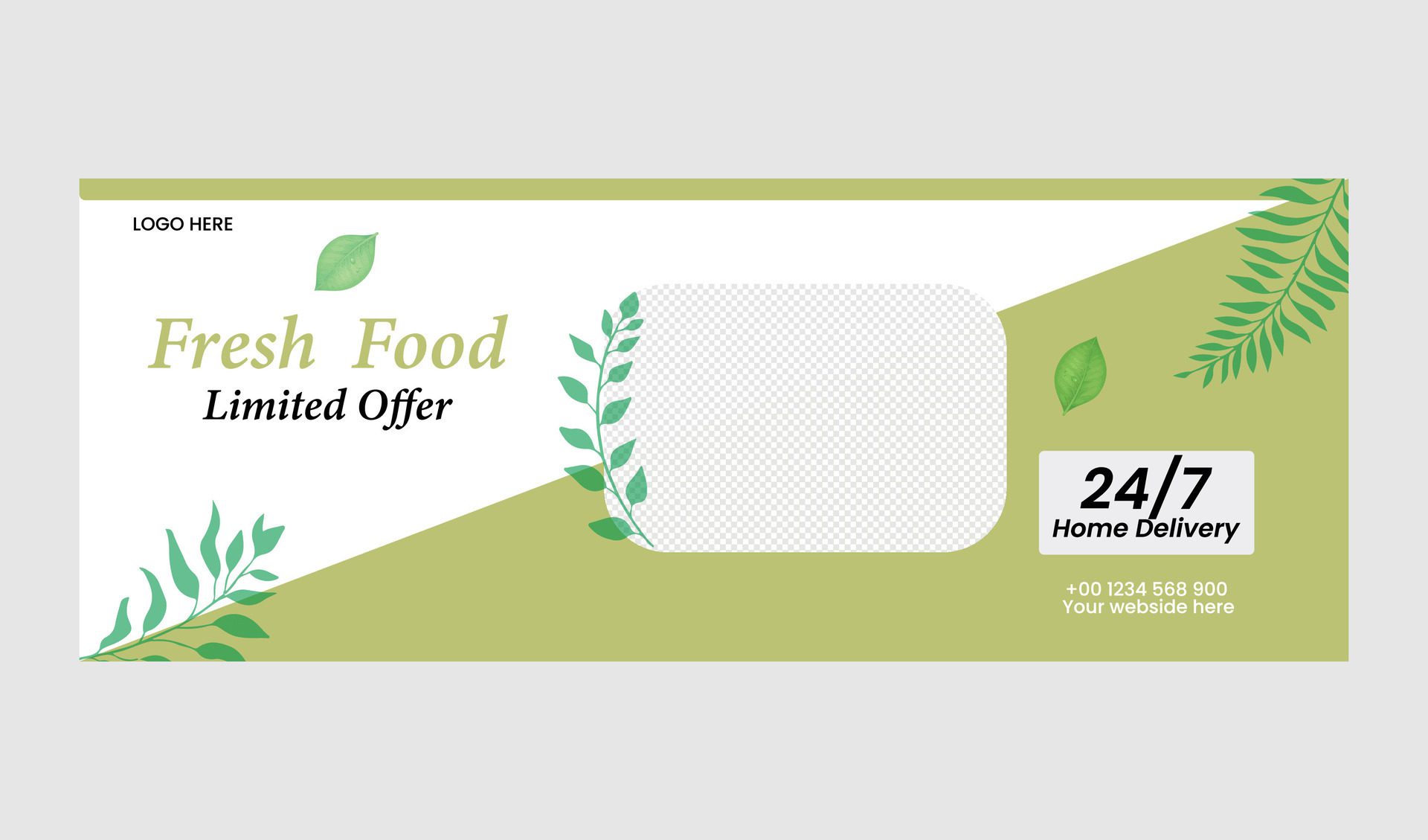 creative food web banner Free Vector